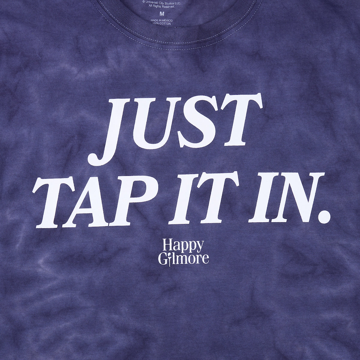 Happy Gilmore Just Tap It In Men's Dark Blue Mineral Wash Oversized Crew Neck Short Sleeve T-shirt