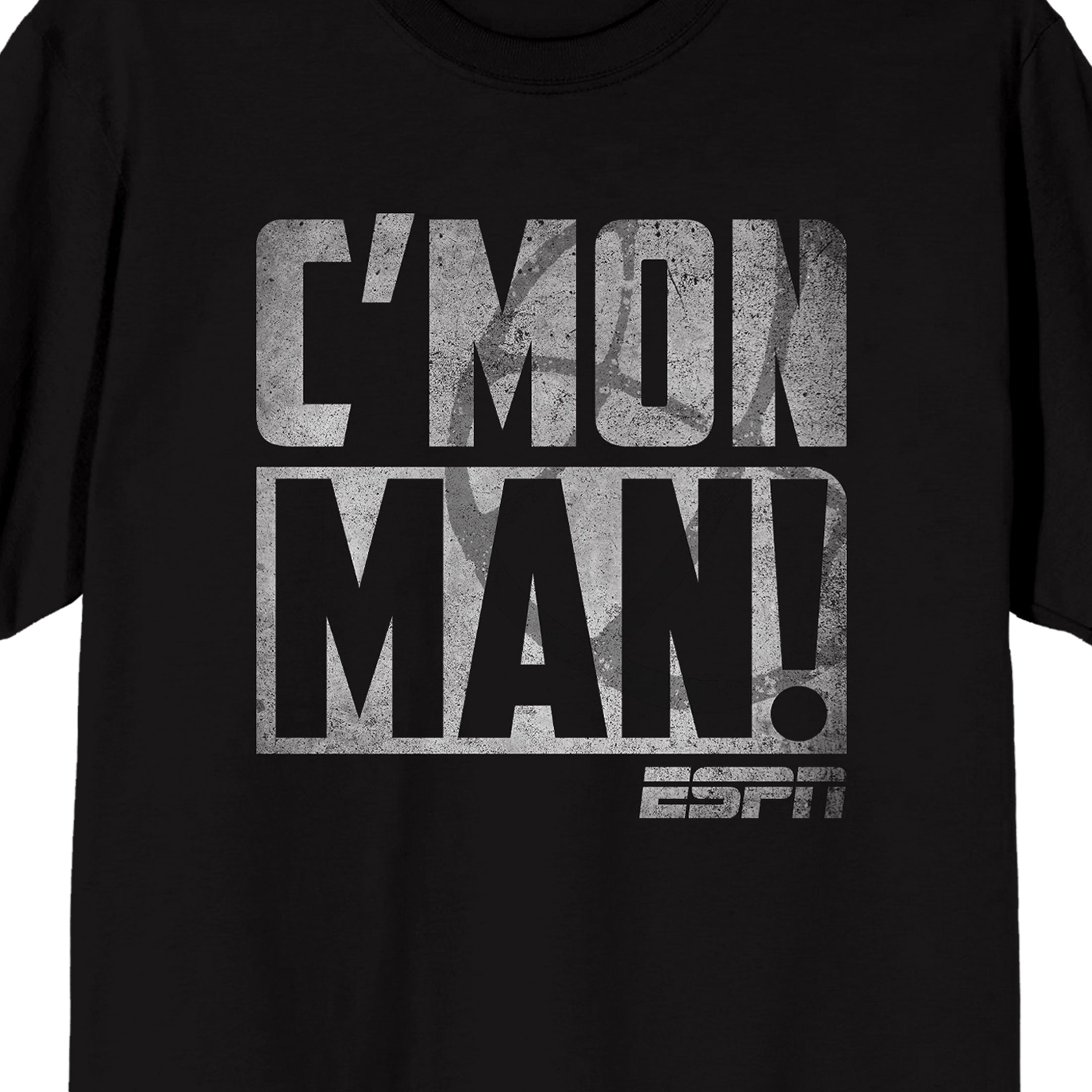 ESPN Come On Man!, Red Logo, Triangular Shapes on Black Adult T-Shirt