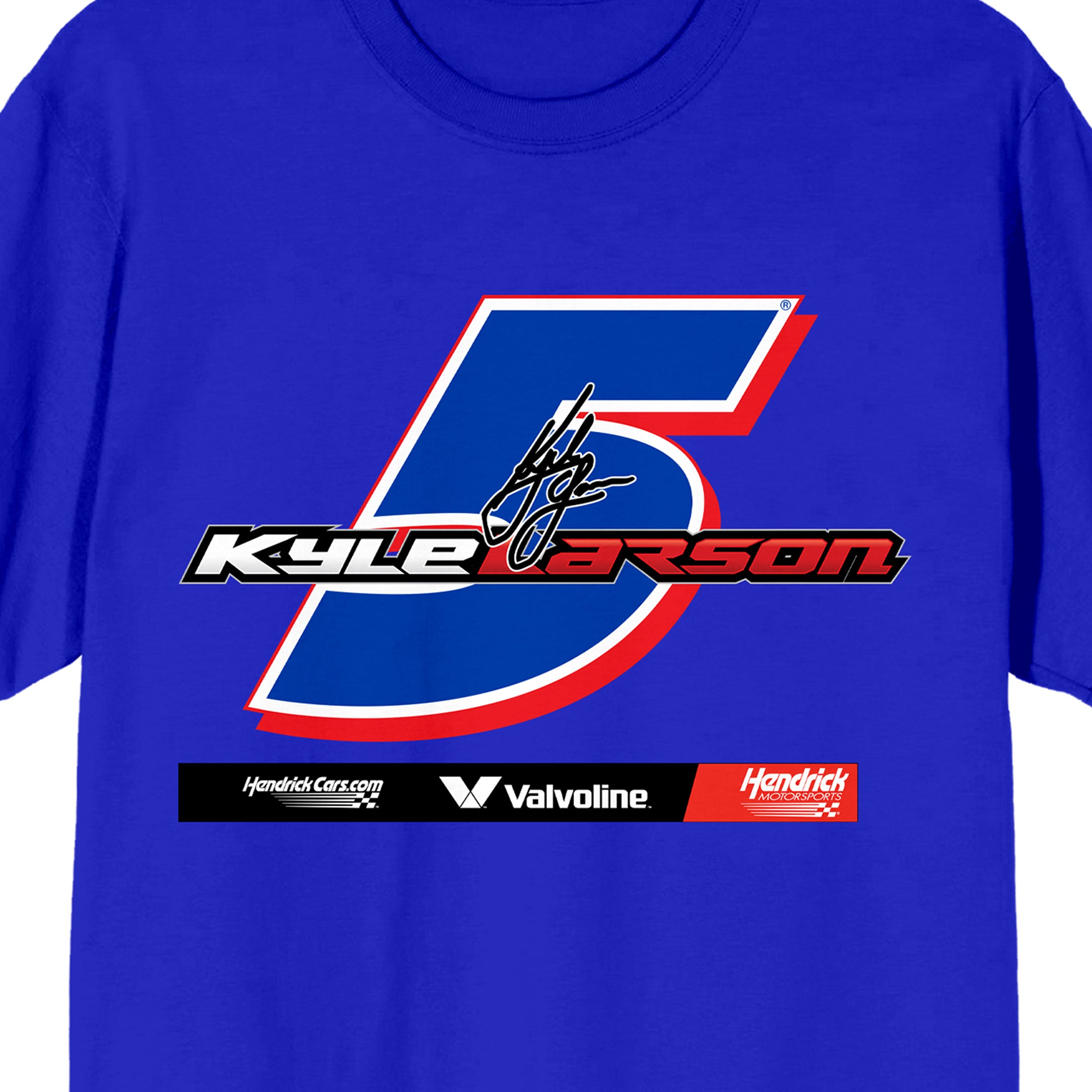 Hendrick Motorsports Kyle Larson Name & Number Adult Royal Blue Crew Neck Short Sleeve T-shirt