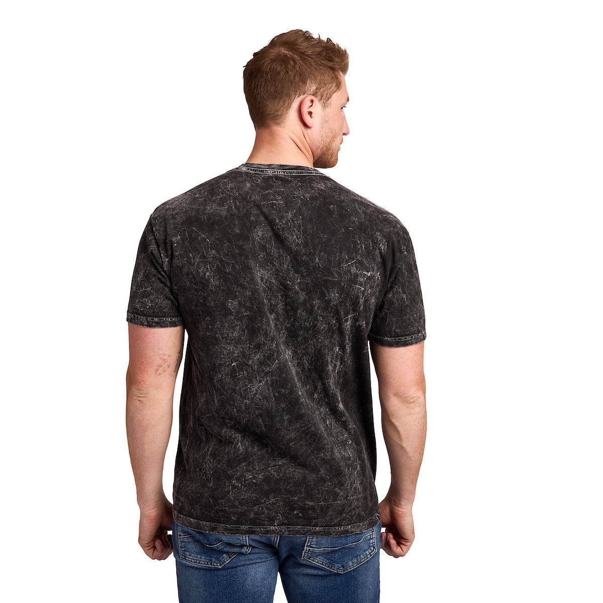 Harry Potter Hufflepuff Varsity Men's Black Vintage Mineral Wash Crew Neck Short Sleeve T-shirt