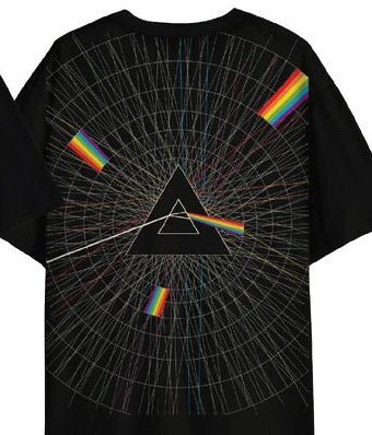Pink Floyd Prism Logo Front & Back on Men's Black Short Sleeve Tee
