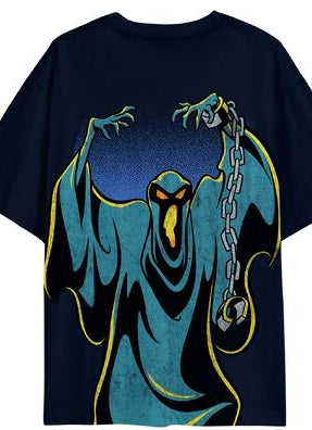 Scooby Doo Oversized Character Front and Back on Men's Black Short Sleeve Tee