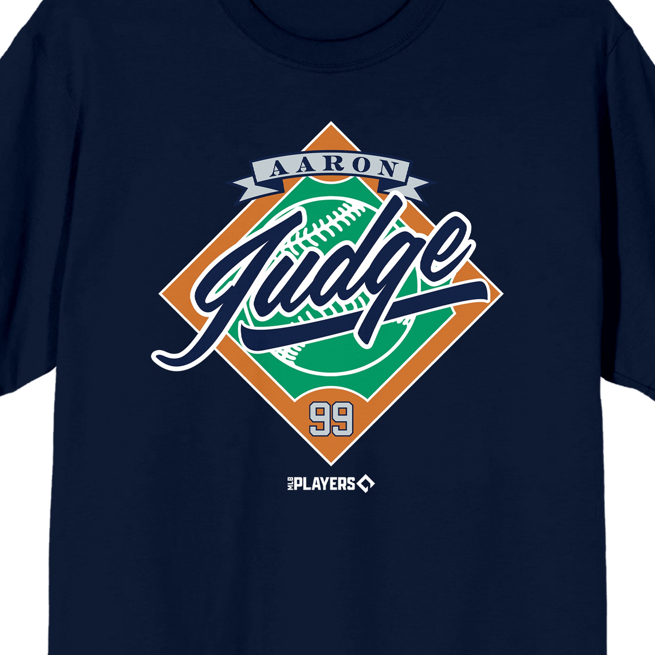 MLBPA Aaron Judge 99 Baseball Field Adult Navy Crew Neck Short Sleeve T-shirt