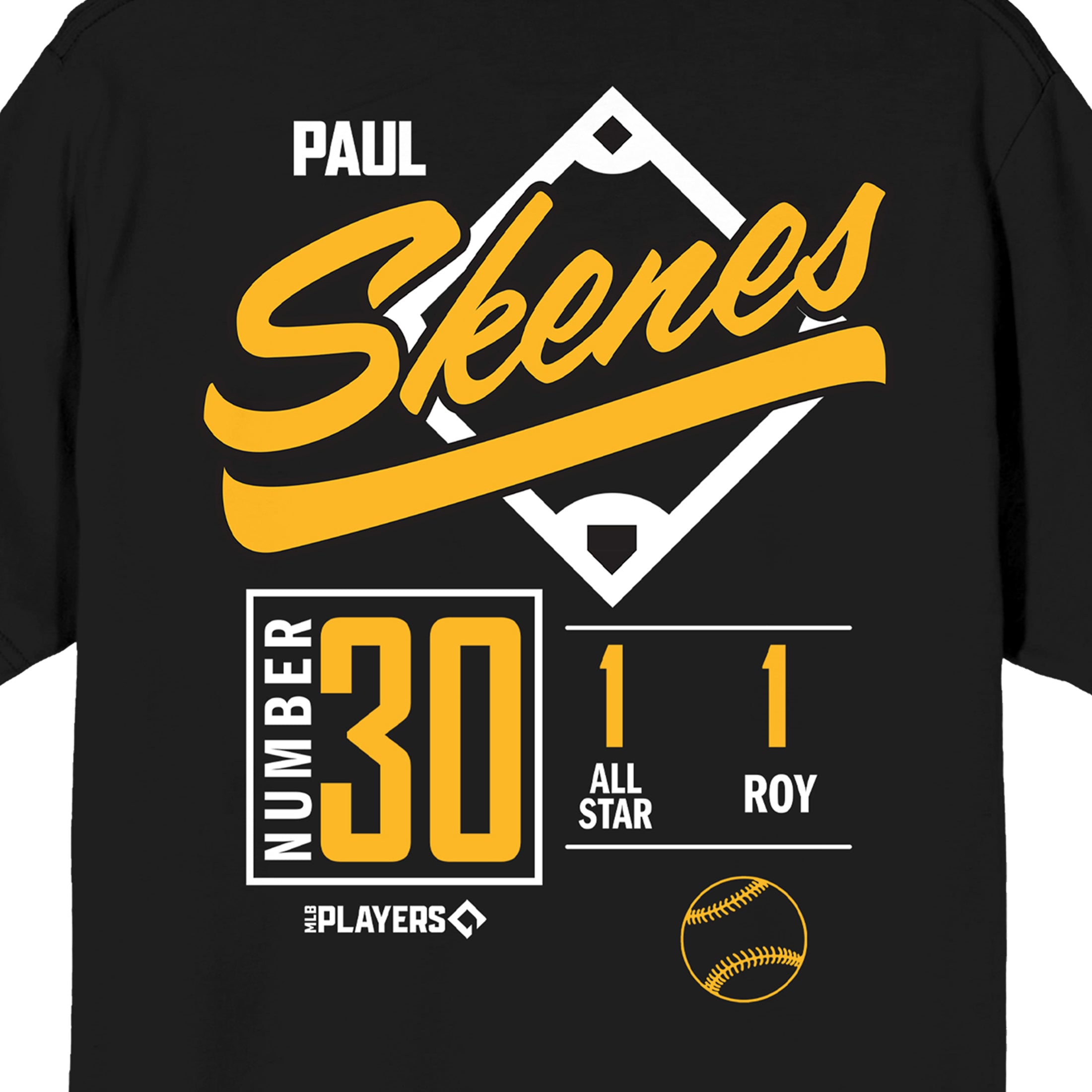 Paul Skenes Baseball, Sports, Game, Ball and Base, American Professional Baseball Pitcher for the Pittsburgh Pirates of Major League Baseball, number 30 on Black Adult T-Shirt