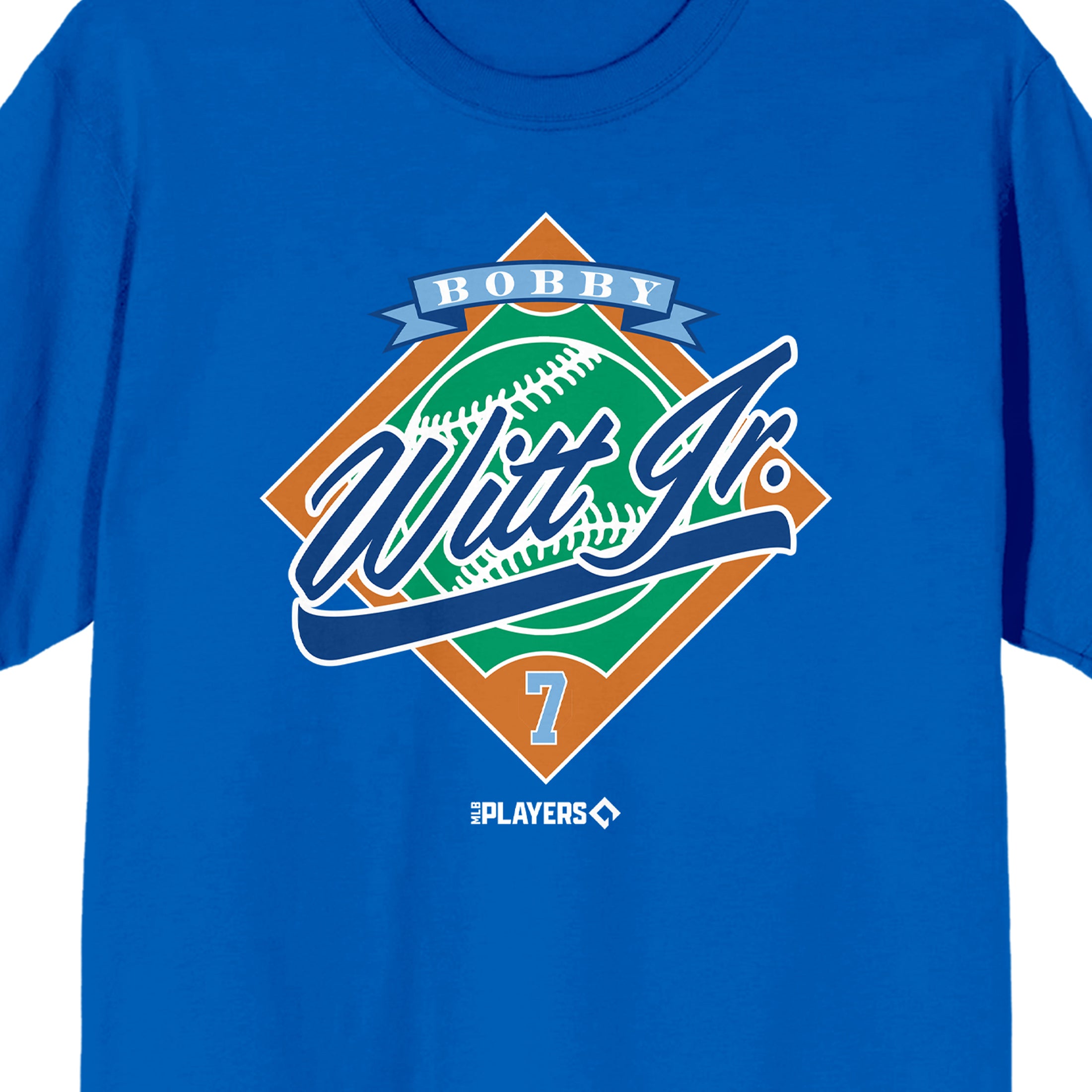 Bobby Witt Jr. Baseball, Sports, Game, Ball and Base, American Professional Baseball Shortstop for the Kansas City Royals of Major League Baseball, number 7 on Royal Adult T-Shirt