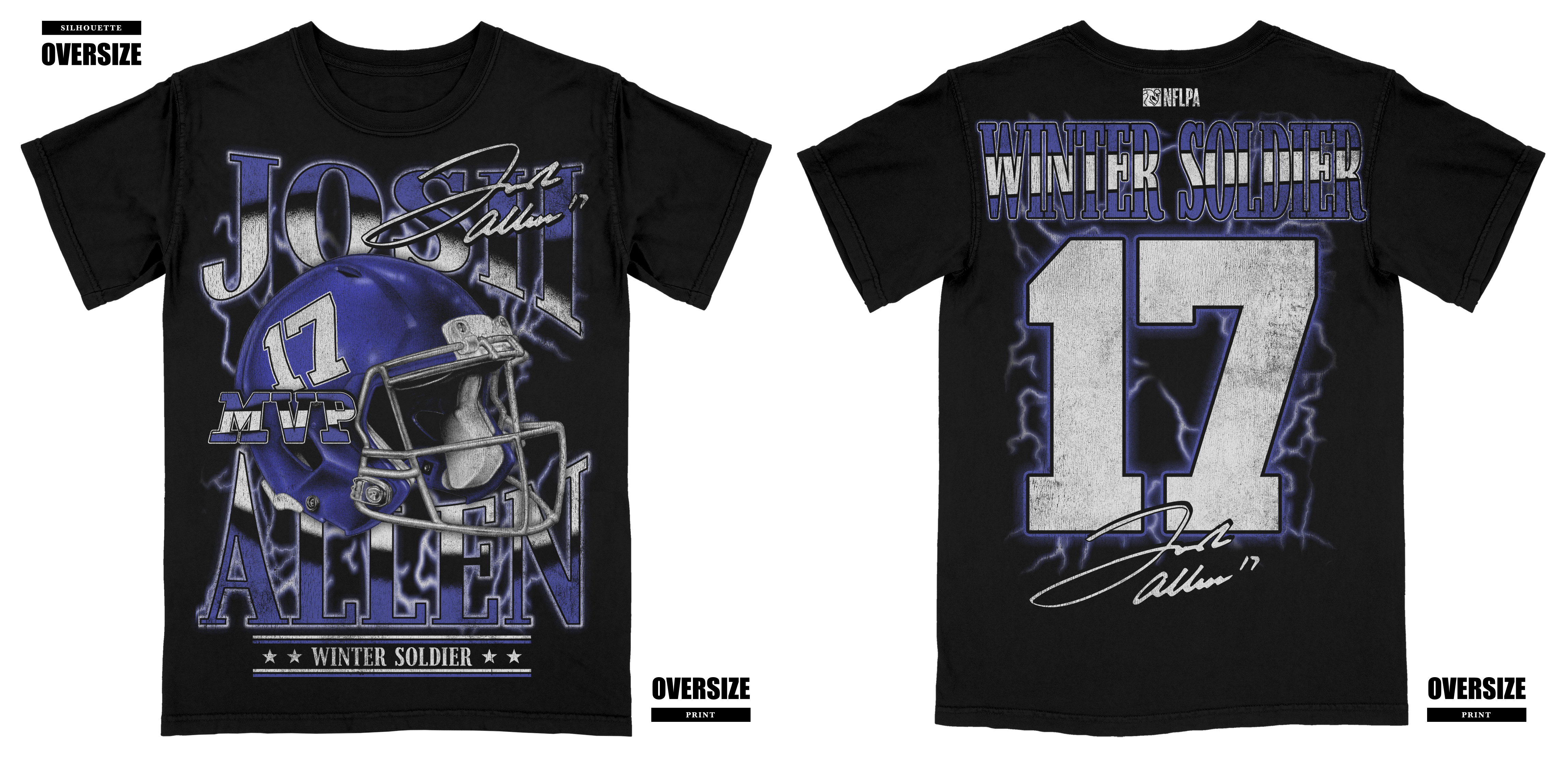 NFLPA Josh Allen Winter Soldier Helmet Art Tee for Men