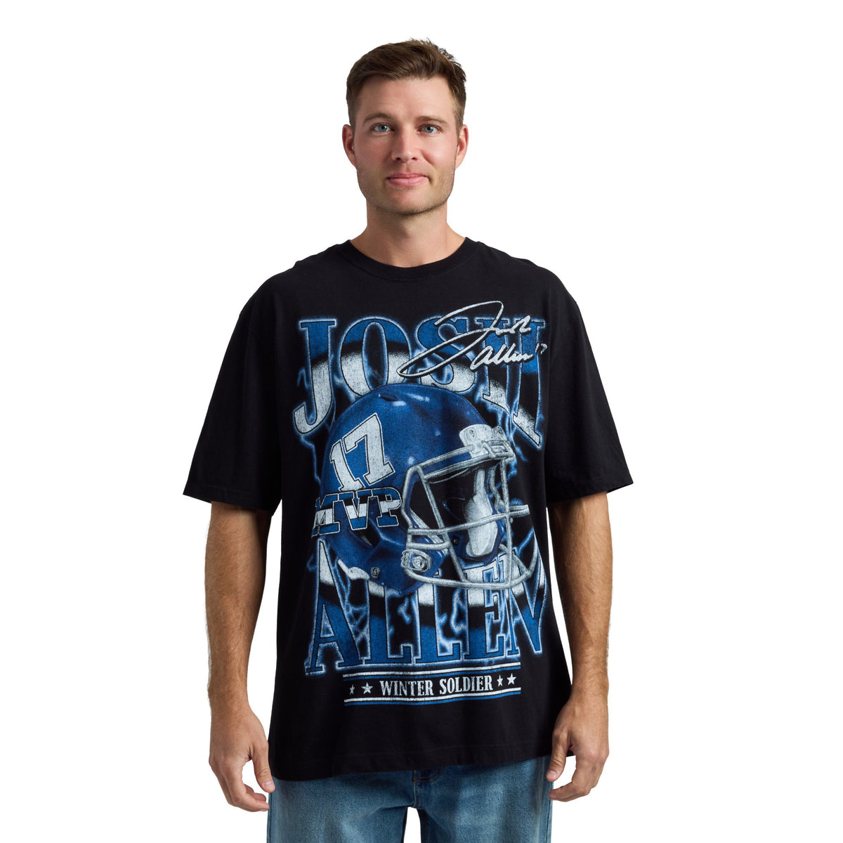 NFLPA Josh Allen Winter Soldier Helmet Art Tee for Men