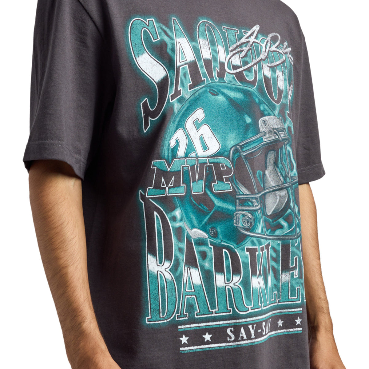 NFLPA Saquon Barkley Oversized Helmet Art Tee for Men