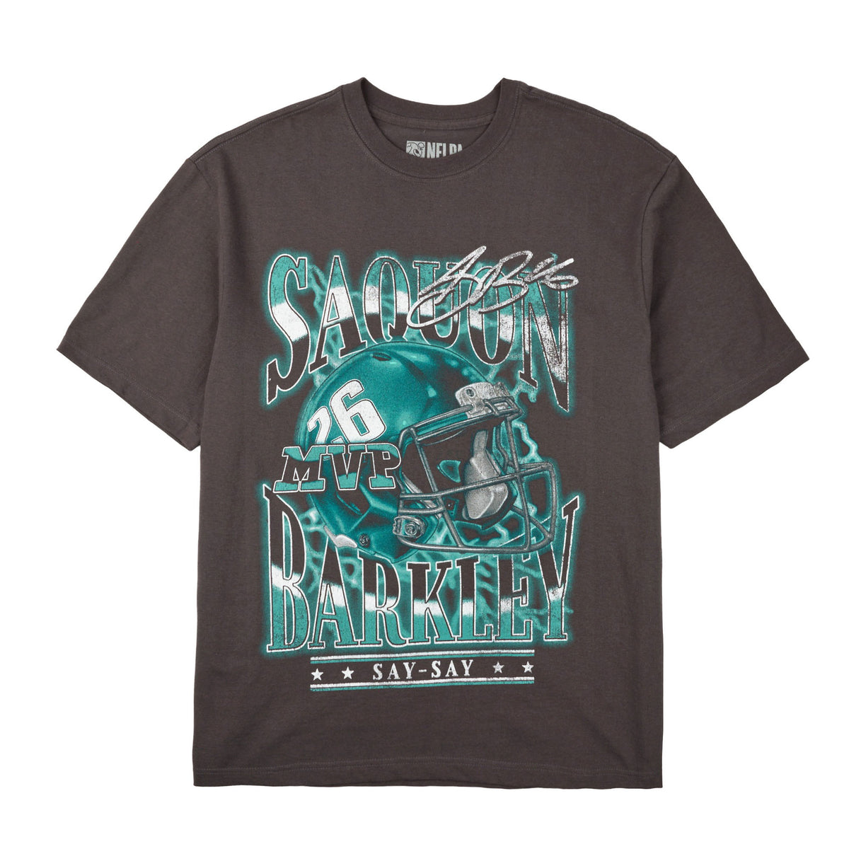NFLPA Saquon Barkley Oversized Helmet Art Tee for Men