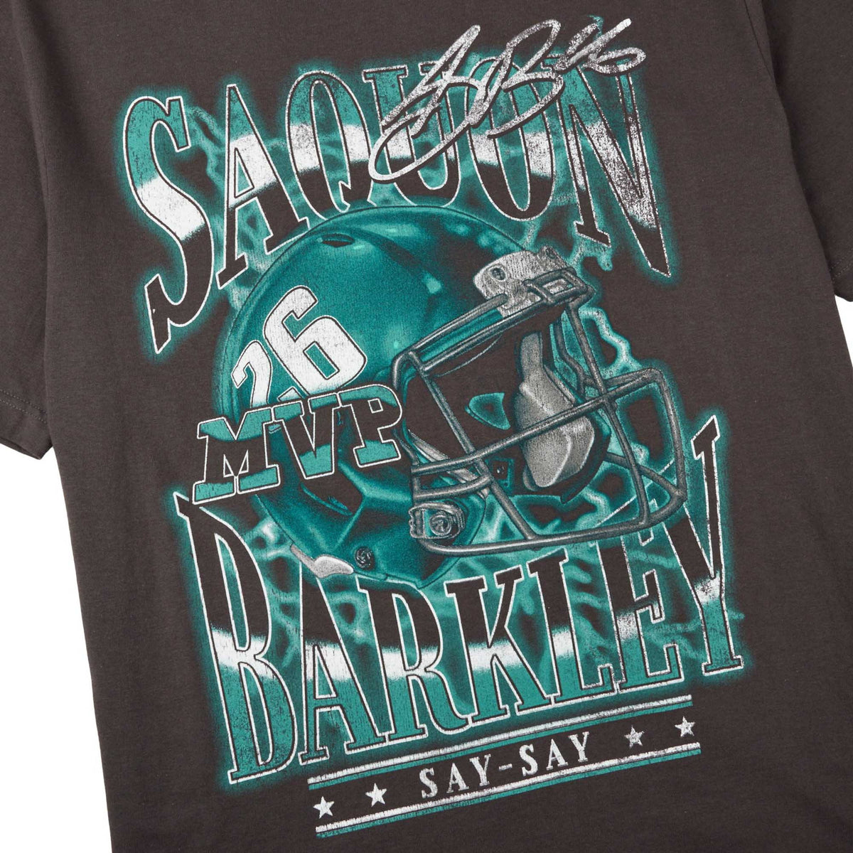 NFLPA Saquon Barkley Oversized Helmet Art Tee for Men