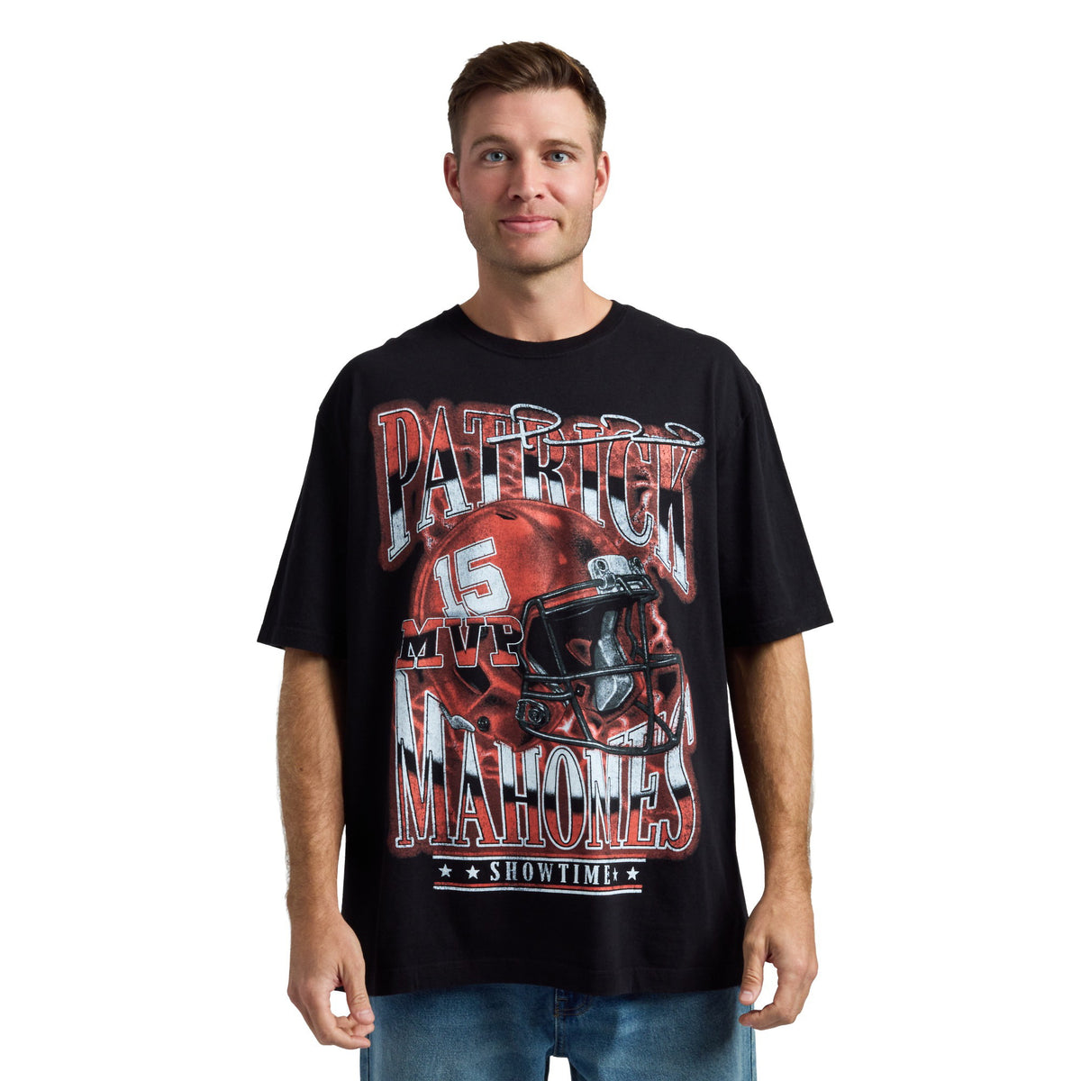 NFLPA Patrick Mahomes Helmet Art Short Sleeve Tee For Men
