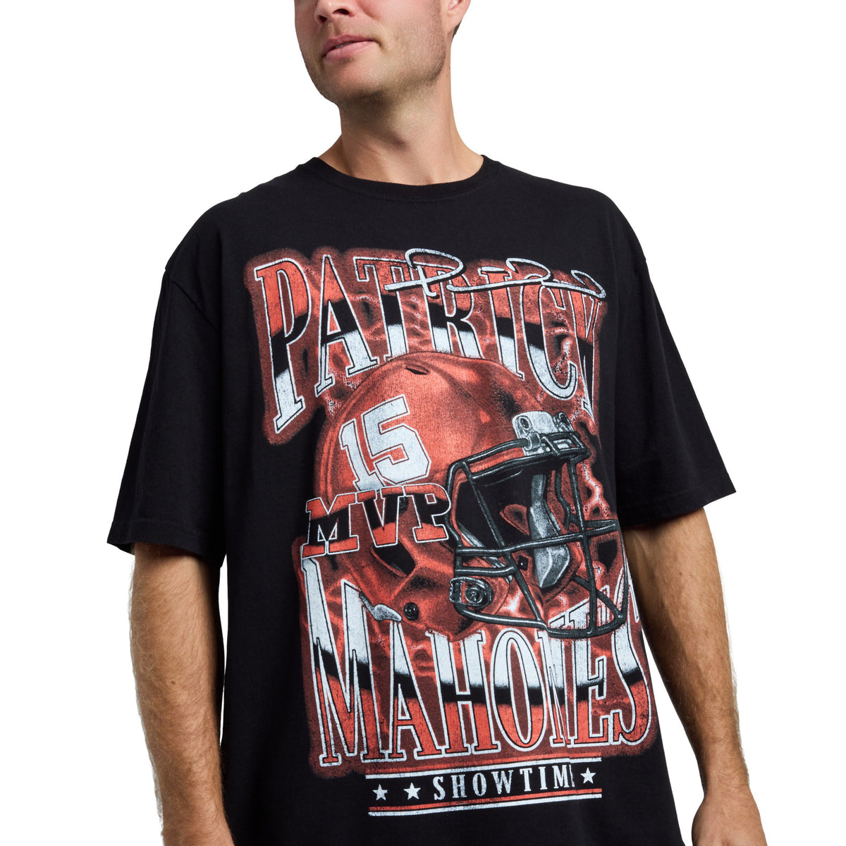 NFLPA Patrick Mahomes Helmet Art Short Sleeve Tee For Men