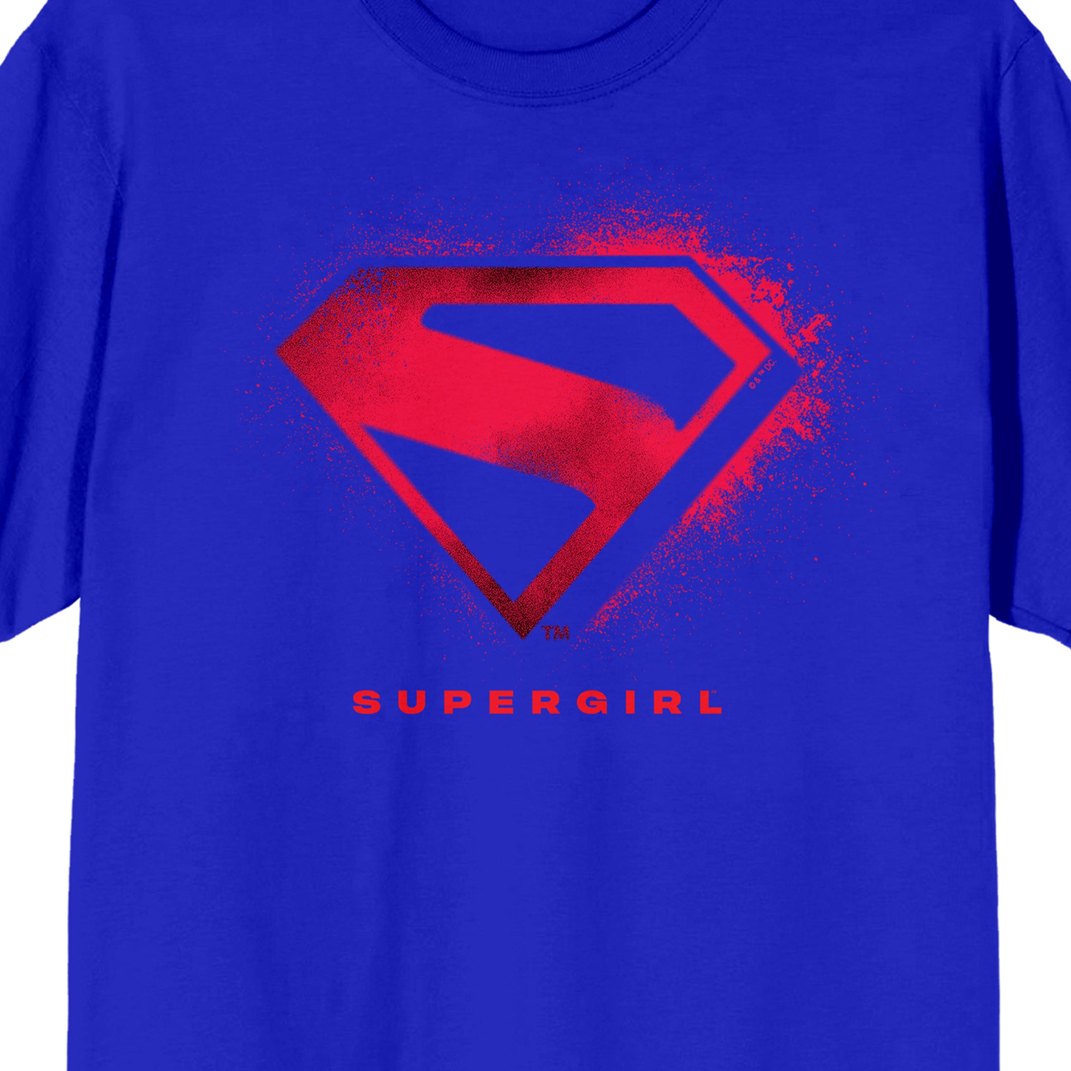 Supergirl Movie (2026) Distressed Logo Men’s Royal Blue Crew Neck Short Sleeve T-shirt