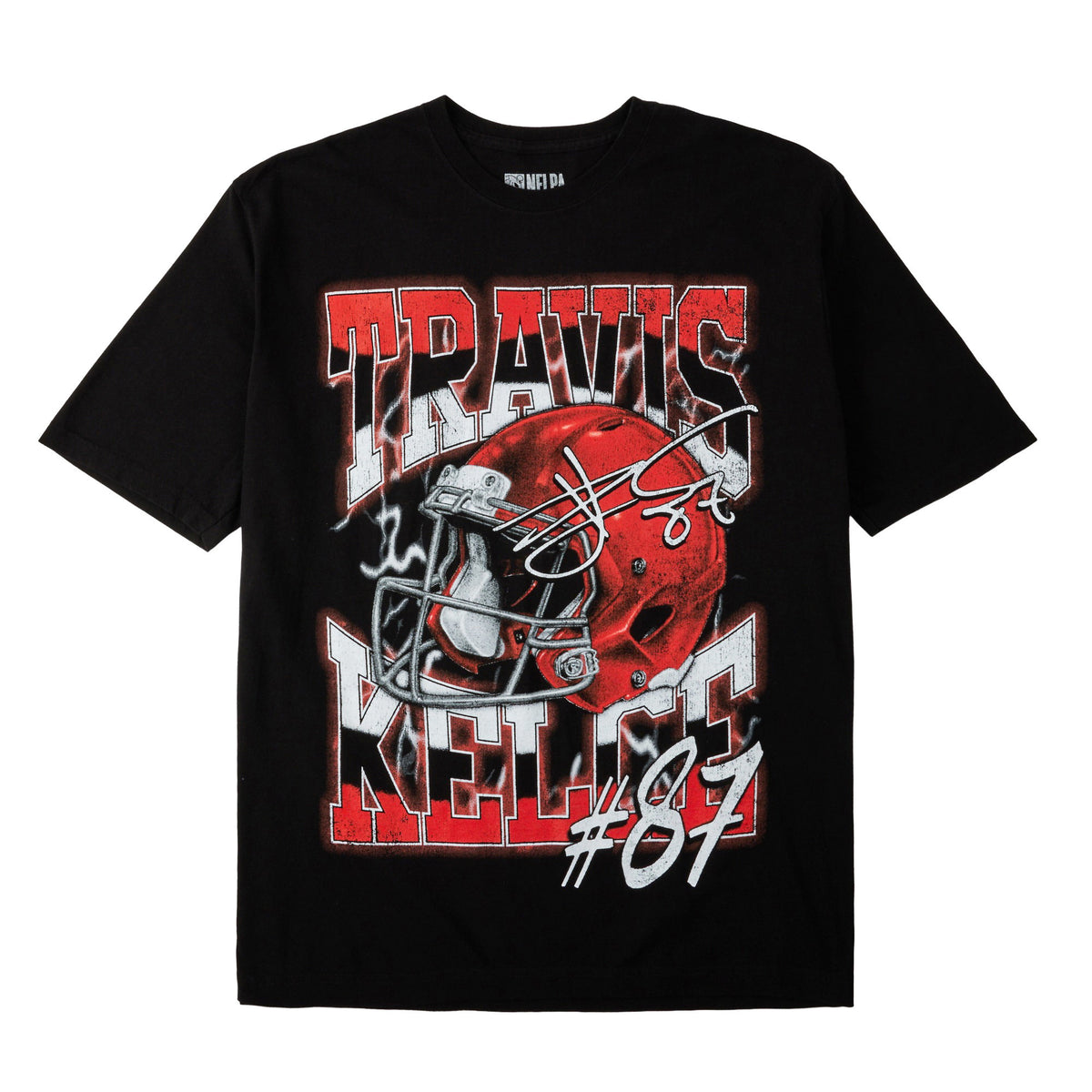 NFLPA Travis Kelce #87 Helmet Art Short Sleeve Tee for Men