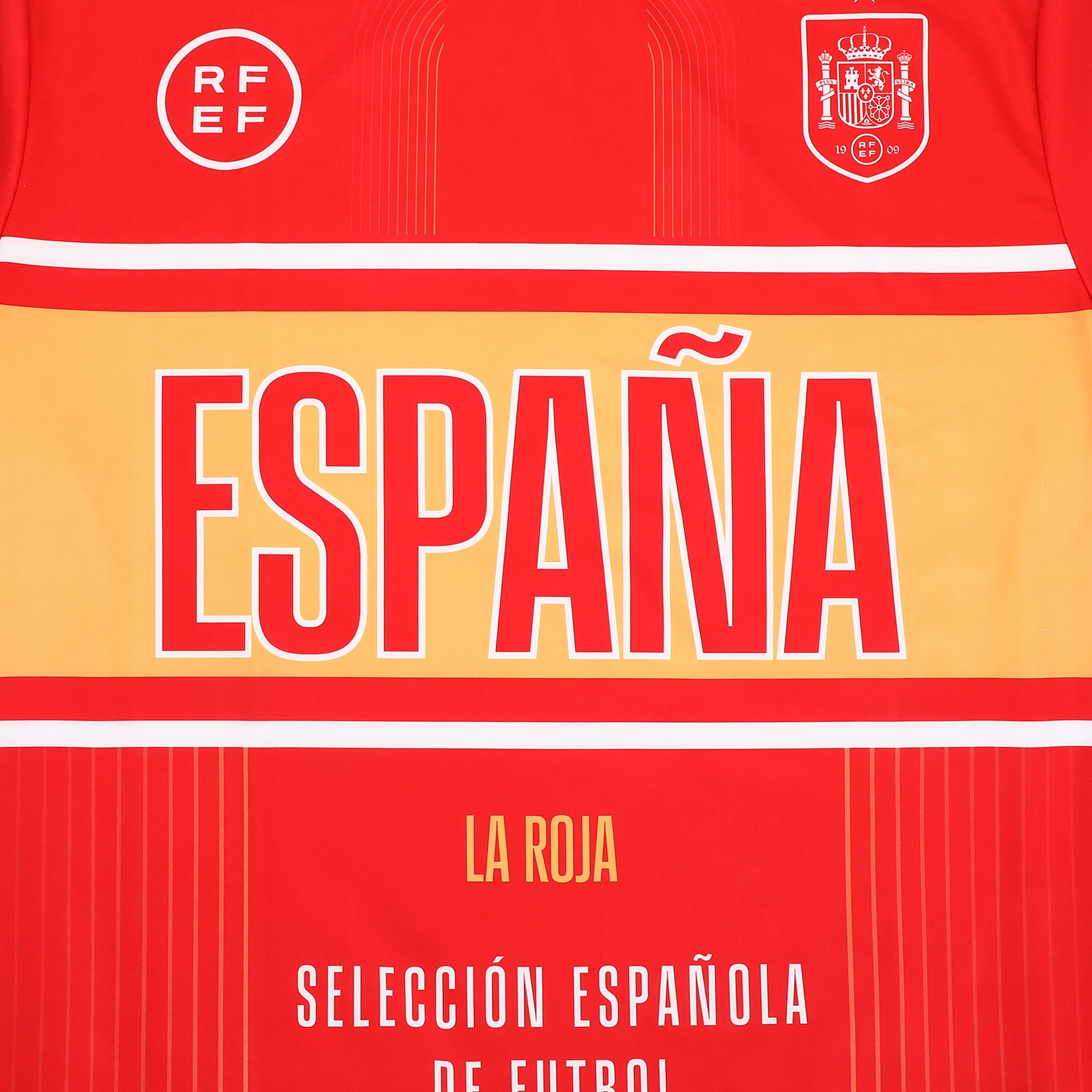 Spain Soccer Federation Espana Jersey Men’s Red & Blue Crew Neck Short Sleeve T-shirt