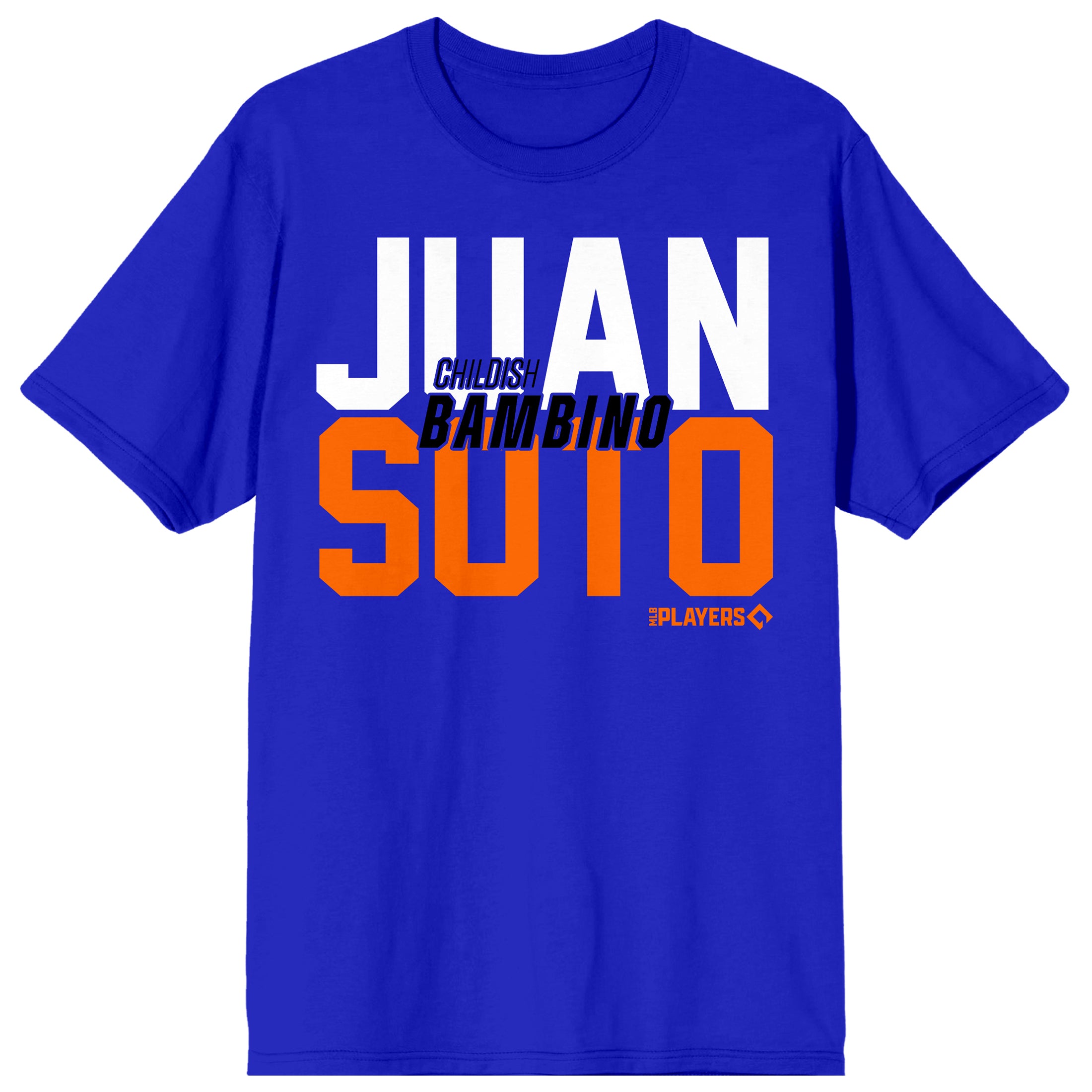 MLBPA Juan Soto Childish Bambino Adult Royal Blue Crew Neck Short Sleeve T-shirt