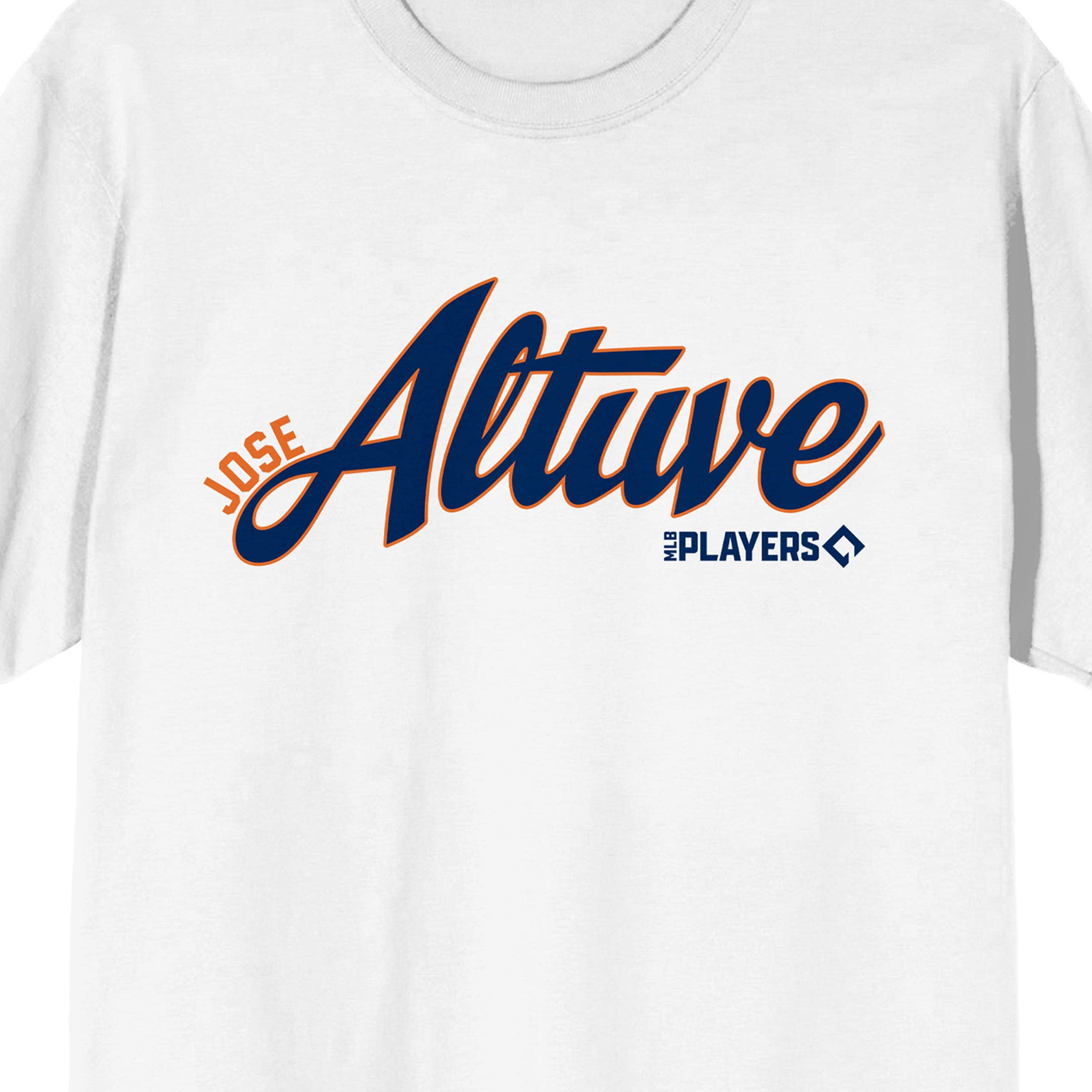 MLBPA Jose Altuve Adult White Crew Neck Short Sleeve T-shirt
