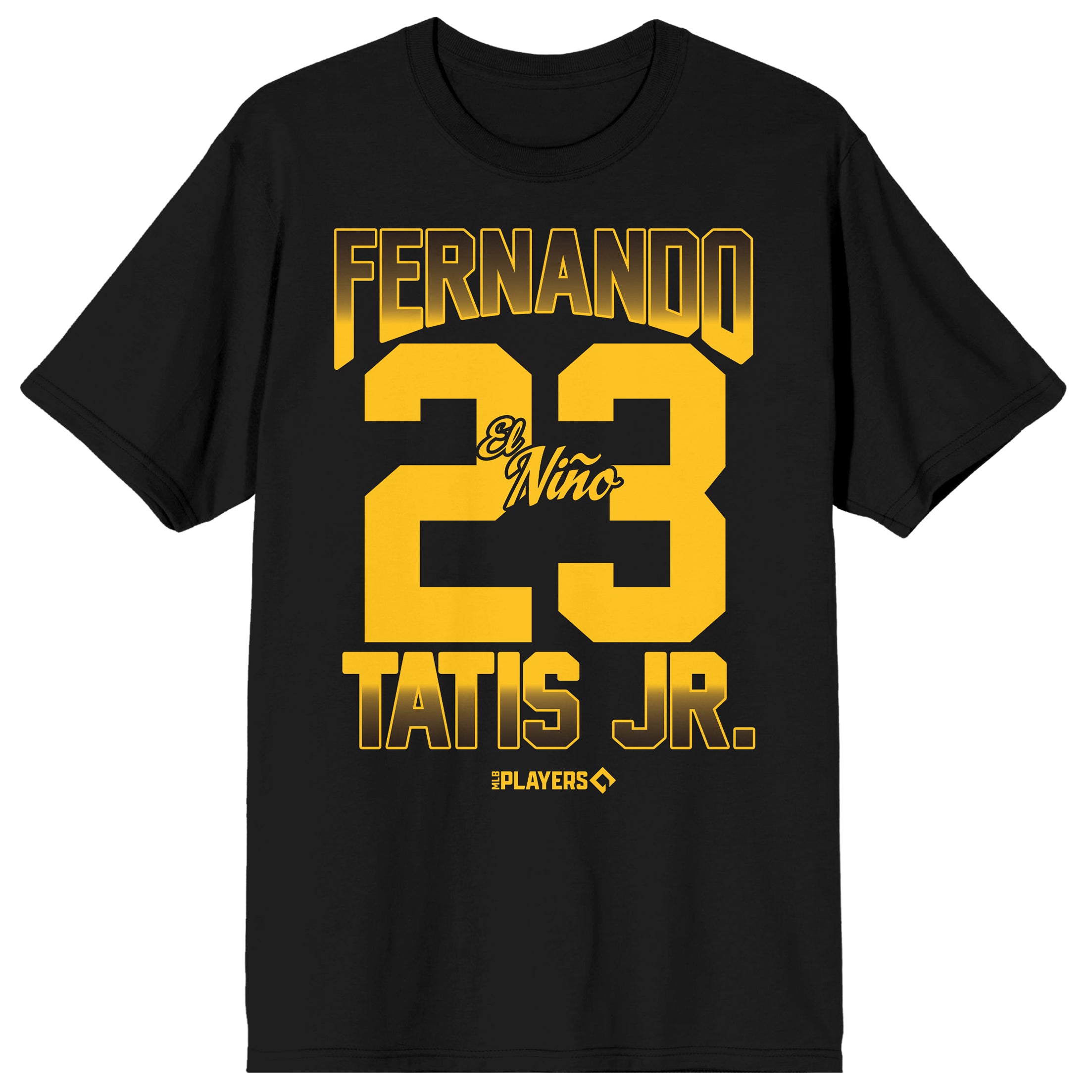 MLBPA Fernando Tatis Jr. 23 Adult Black Crew Neck Short Sleeve T-shirt