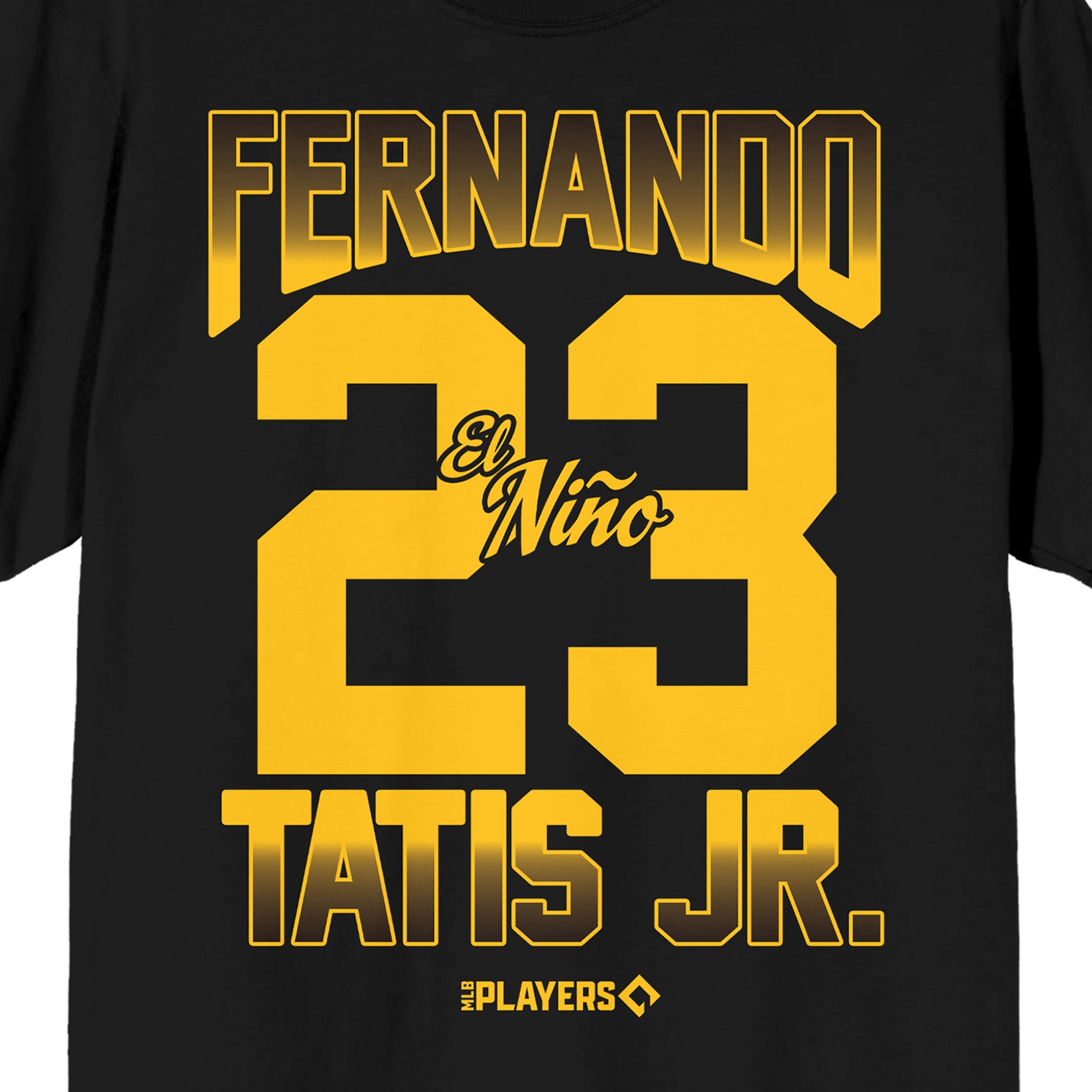 MLBPA Fernando Tatis Jr. 23 Adult Black Crew Neck Short Sleeve T-shirt