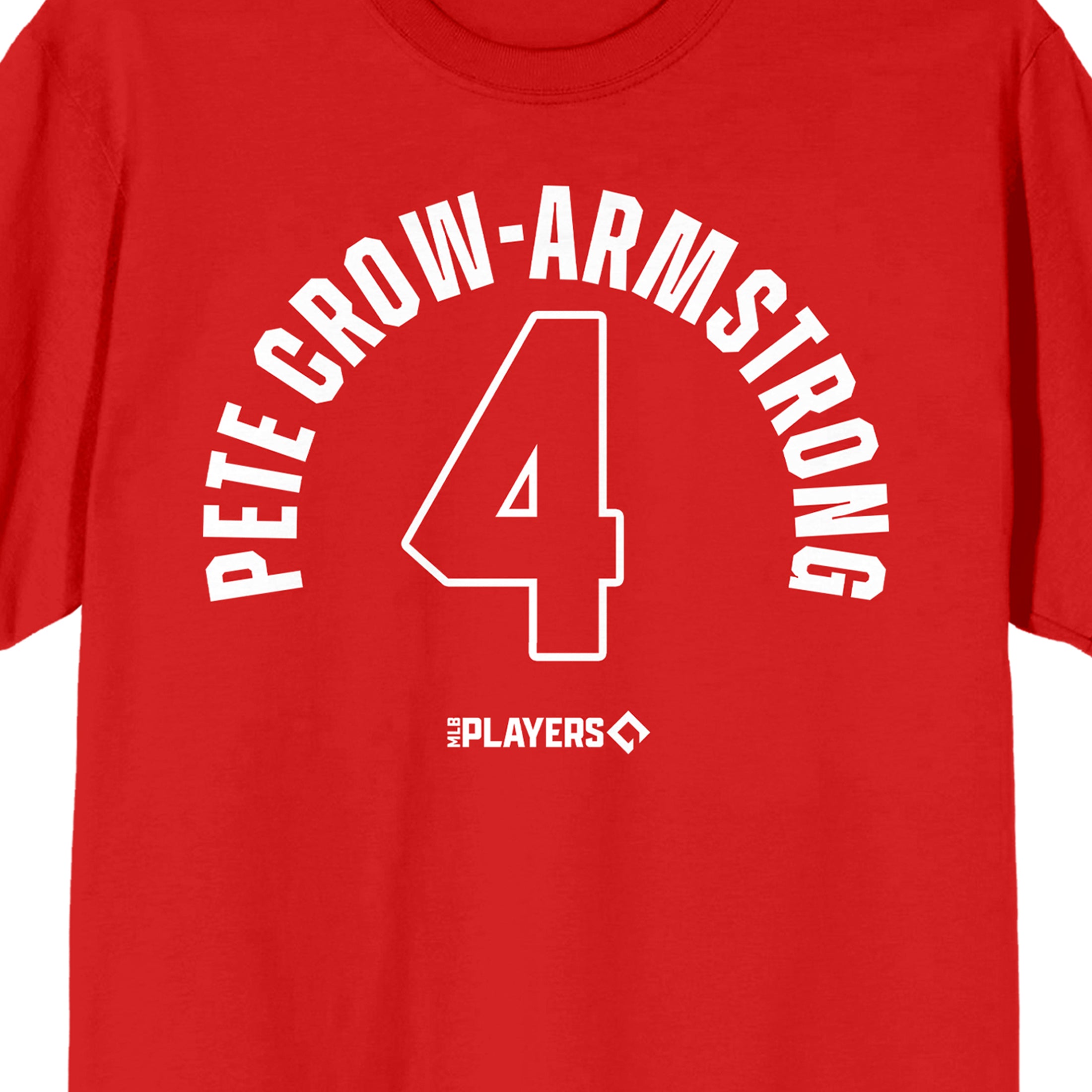 MLBPA Pete Crow-Armstrong 4 Youth Red Crew Neck Short Sleeve T-shirt