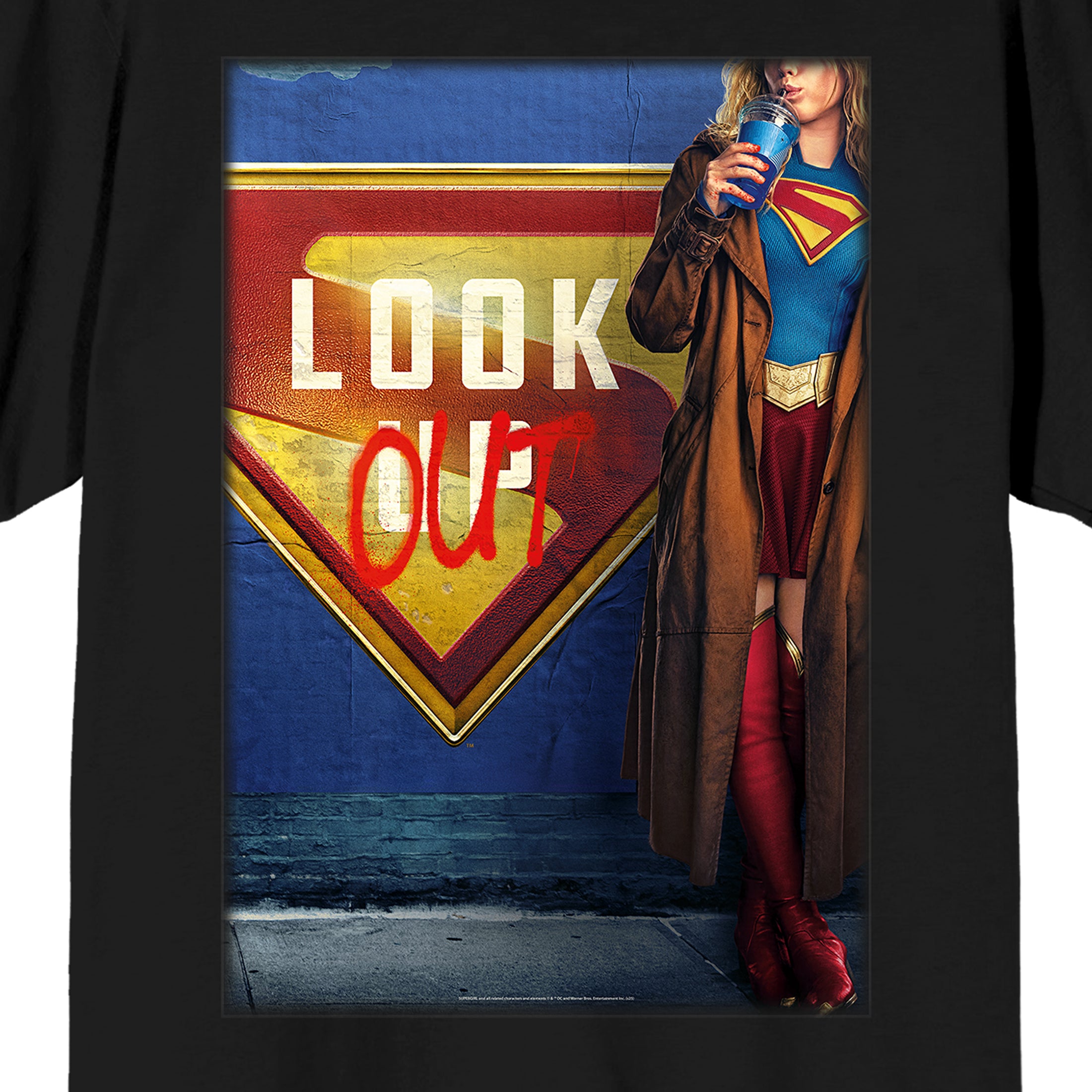 Supergirl Movie (2026) Look Out Poster Art Men’s Black Crew Neck Short Sleeve T-shirt