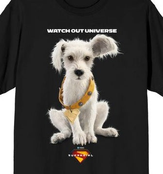 Supergirl Movie 2026 Watch Out Universe Men's Black Crew Neck Short Sleeve T-shirt