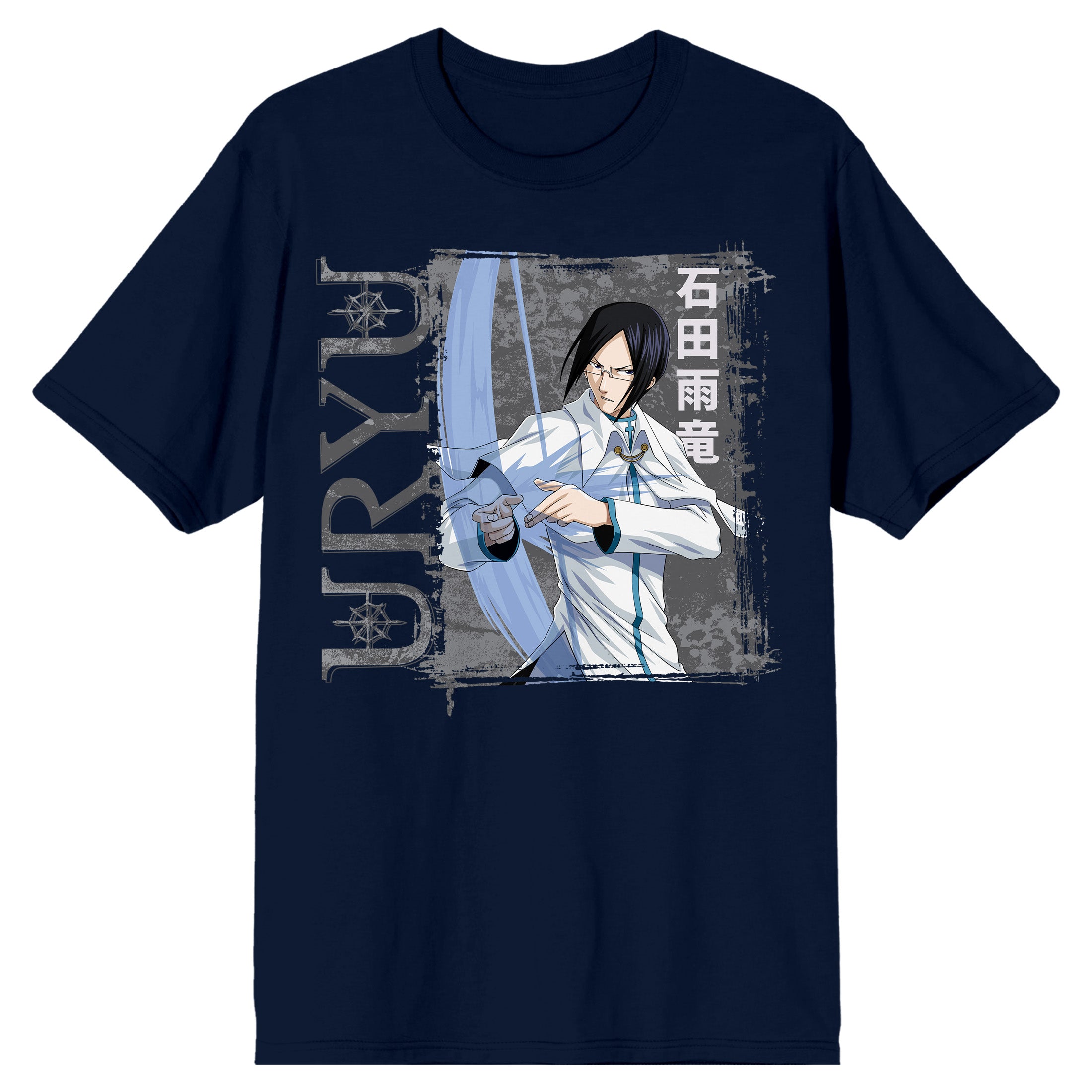 Bleach Classic Uryu Quincy Archer Kanji Navy Short Sleeve Tee