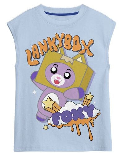 Lanky Box Foxy Let's Go Boy's 3-Pack Tank, Crew Neck Short Sleeve Tee and Shorts Set