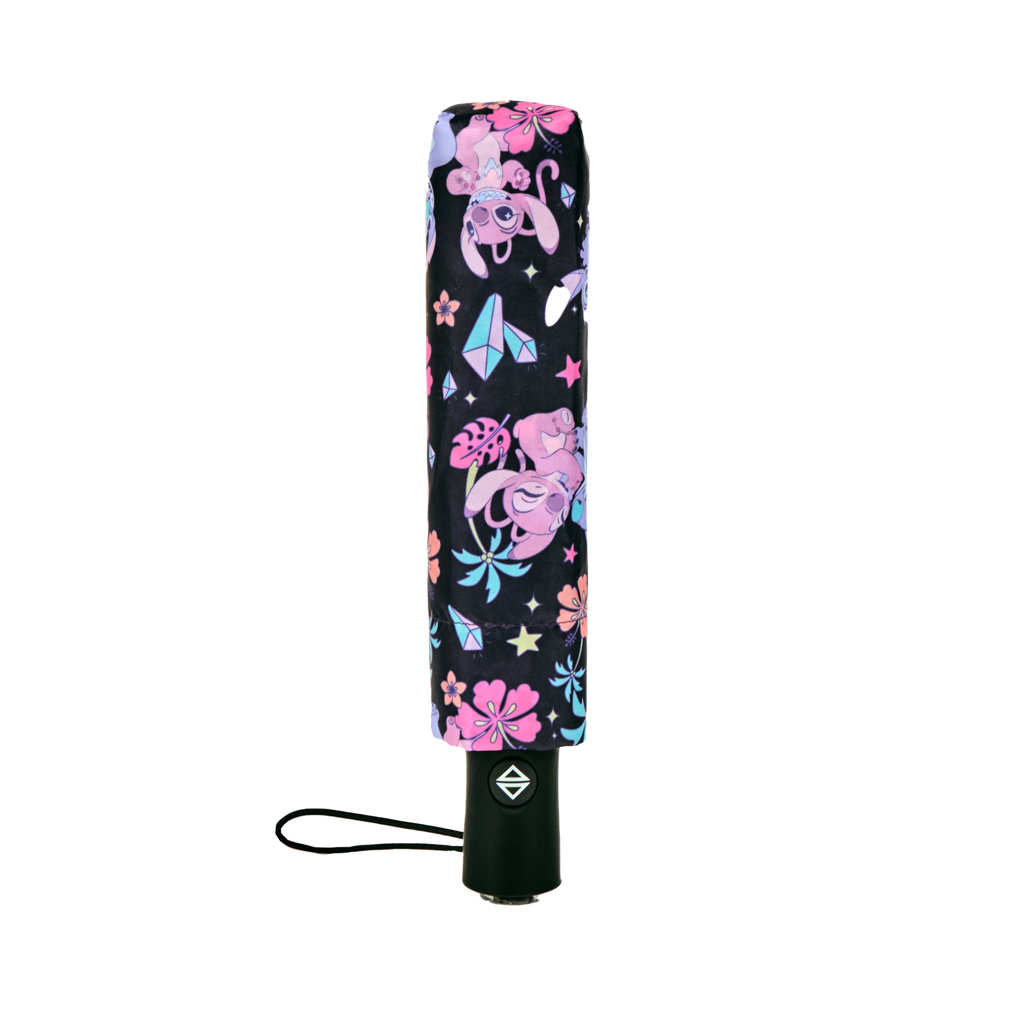 Disney Stitch & Angel Tropical Plants All-Over Print 11" Black Umbrella