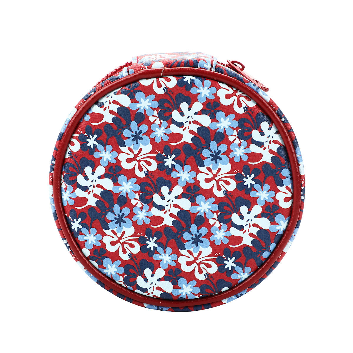 Disney Stitch Hibiscus Print Round Blue 5" Travel Box Organizer