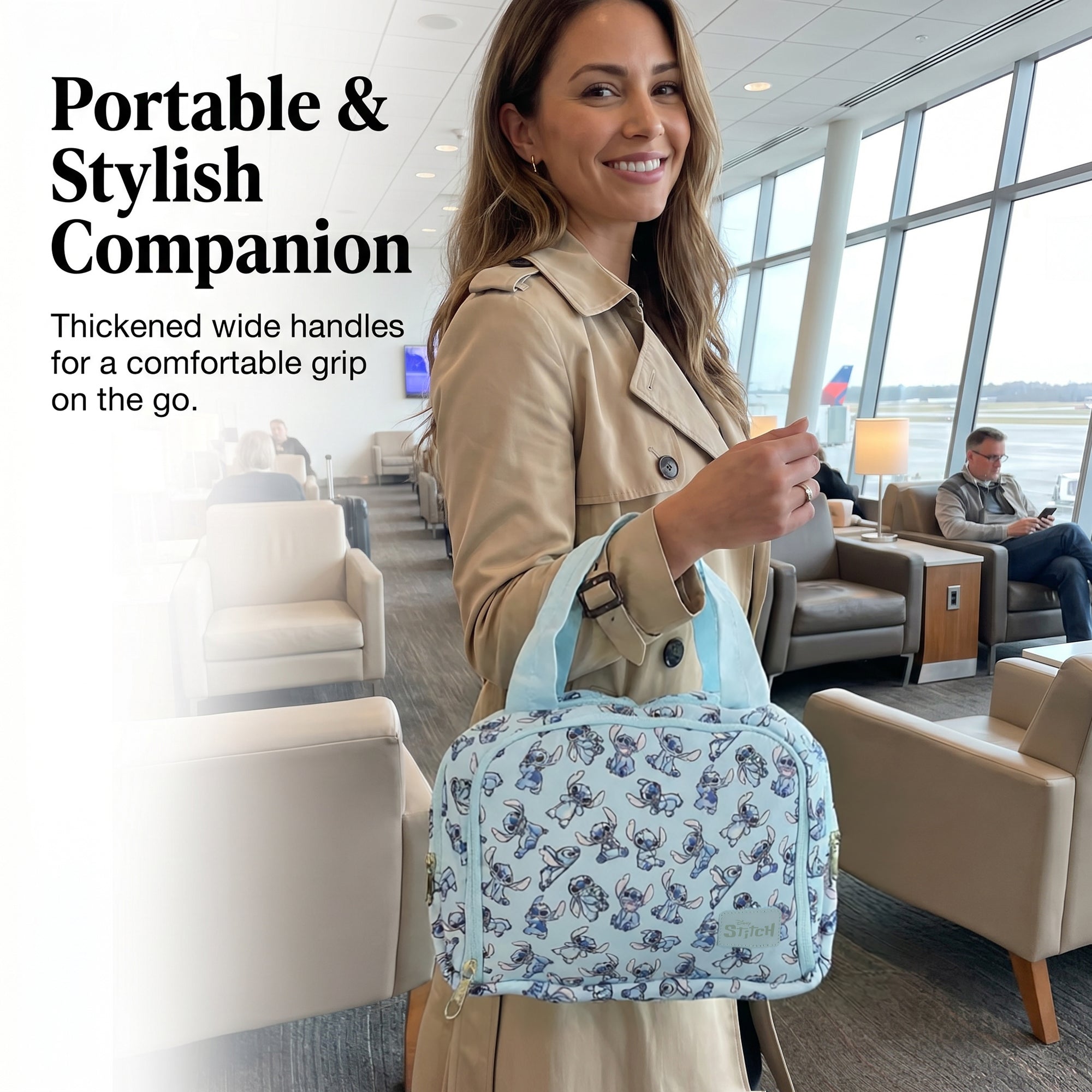 Lilo & Stitch Large Cosmetic Bag for Travel and Everyday Use