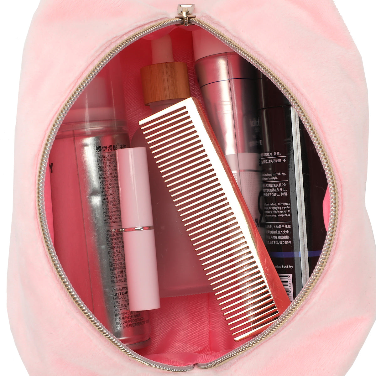 Kirby Face 8 Pink Plush Cosmetic Bag