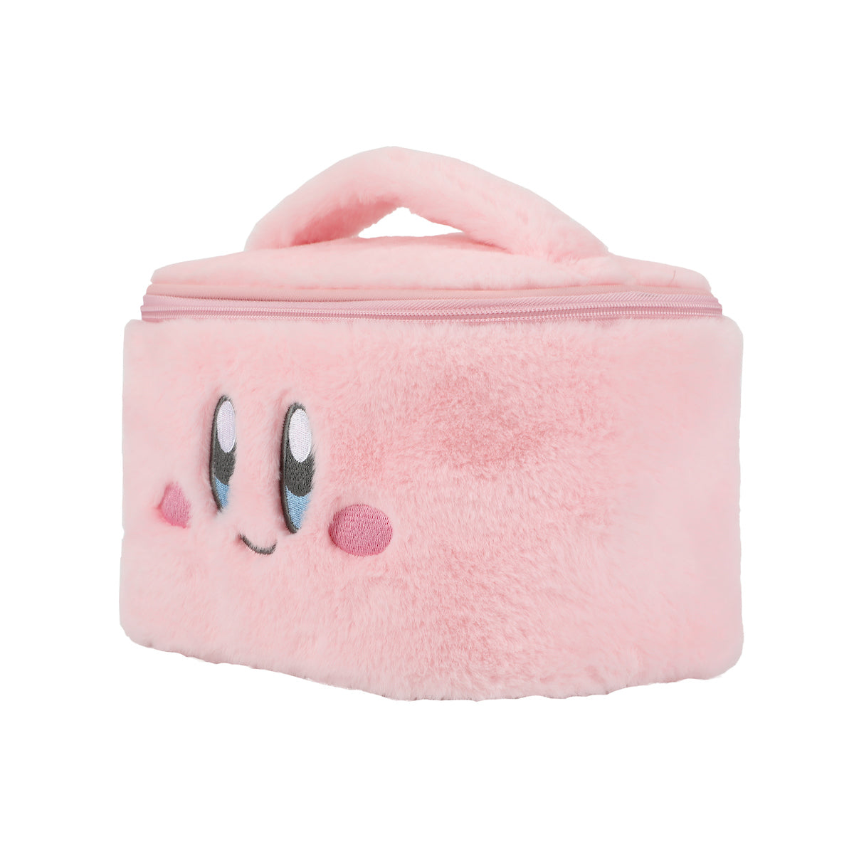 Kirby Character Face 21 Cm Pink Fuzzy Cosmetic Bag