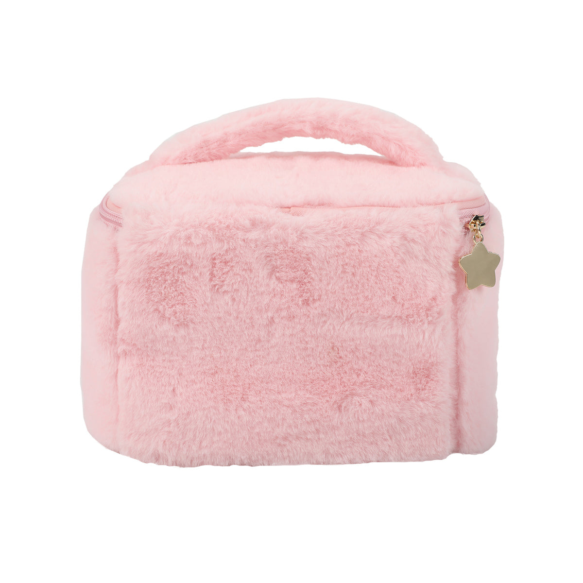 Kirby Character Face 21 Cm Pink Fuzzy Cosmetic Bag