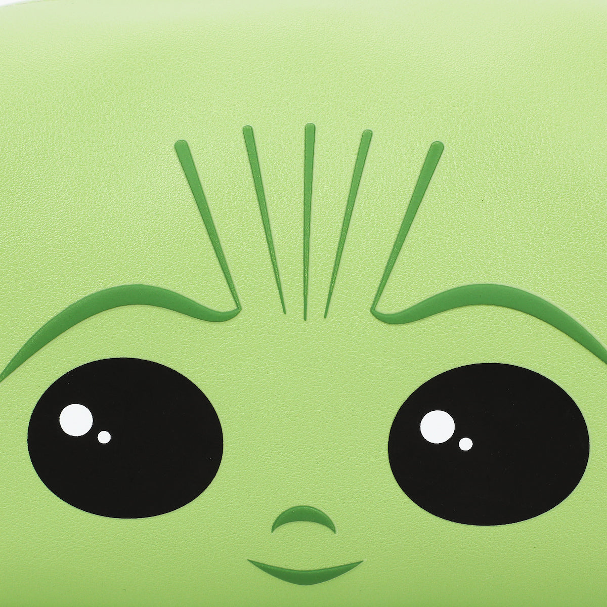 Big Face Grogu with Applique Ears on Green PU Cosmetic Bag