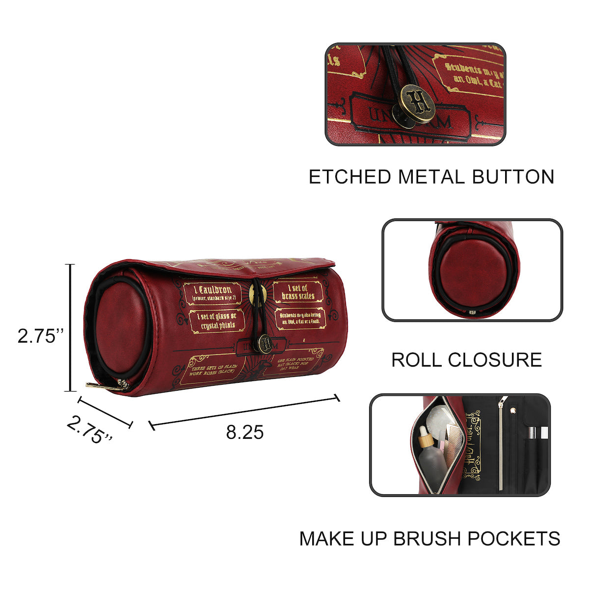 Harry Potter Marauder's Map Roll-Top Makeup Bag