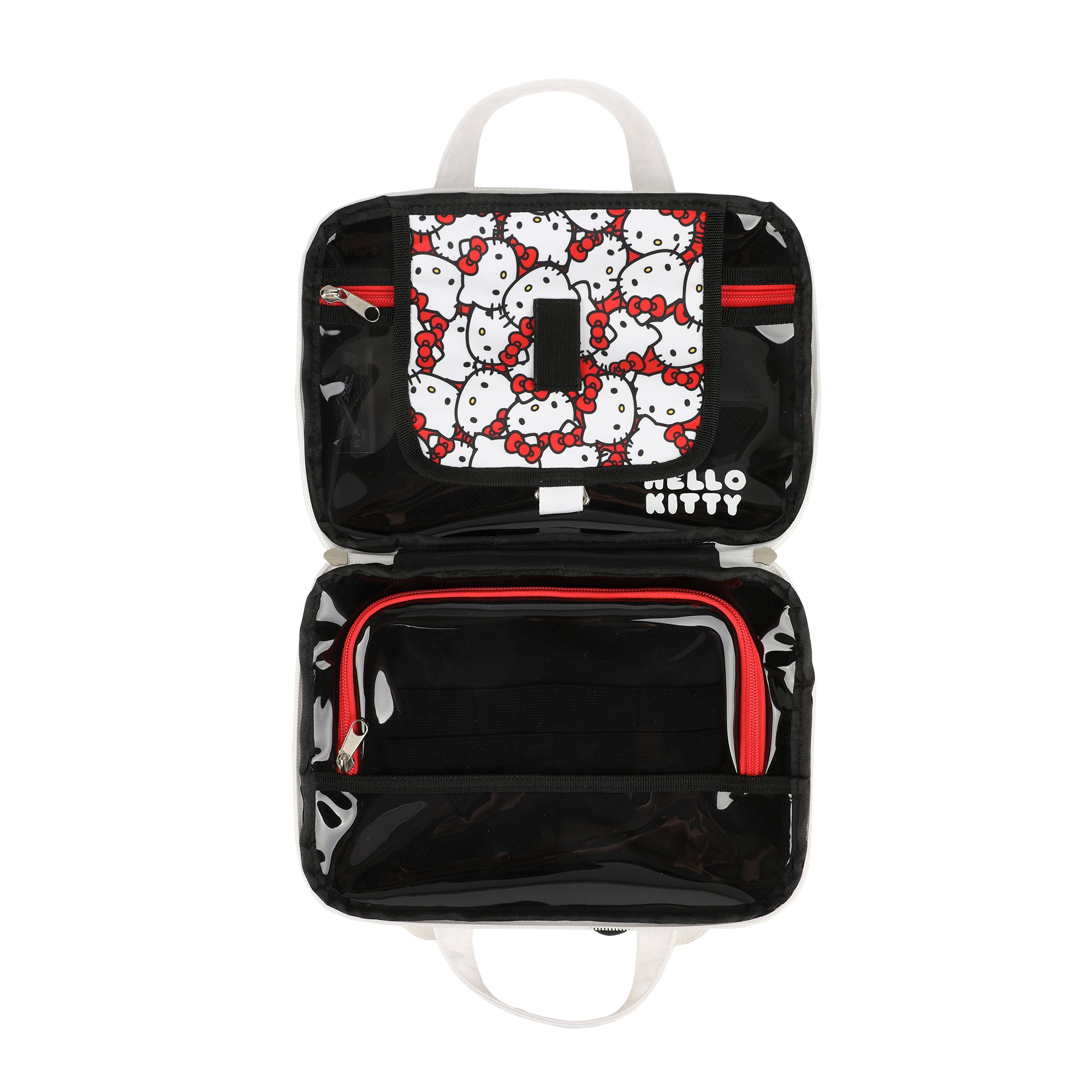 Hello Kitty Foldable Hanging Toiletry Travel Bag Cosmetic Case With 3D Bow