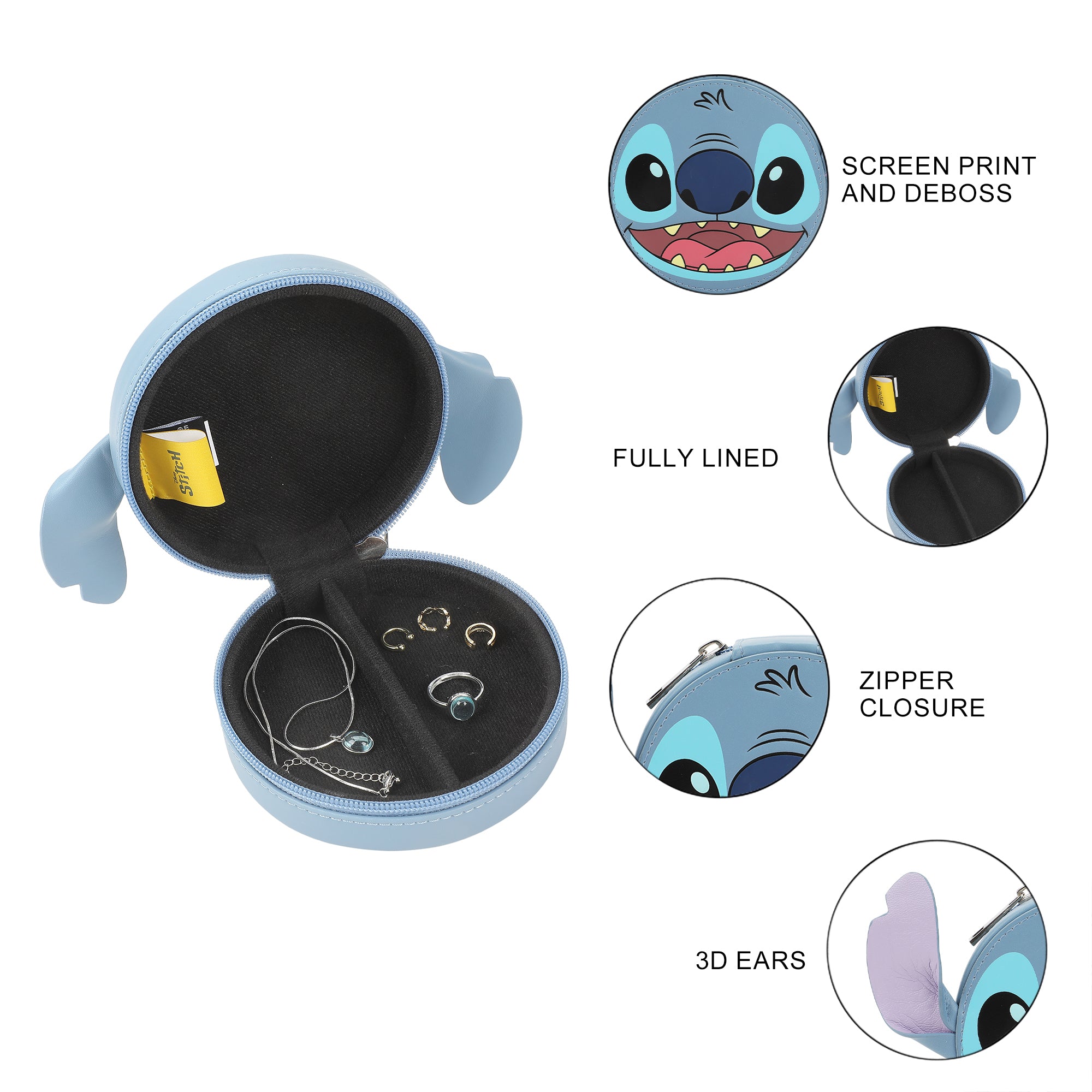 Lilo & Stitch Stitch Head with 3D Ears Blue 5" Jewelry Box