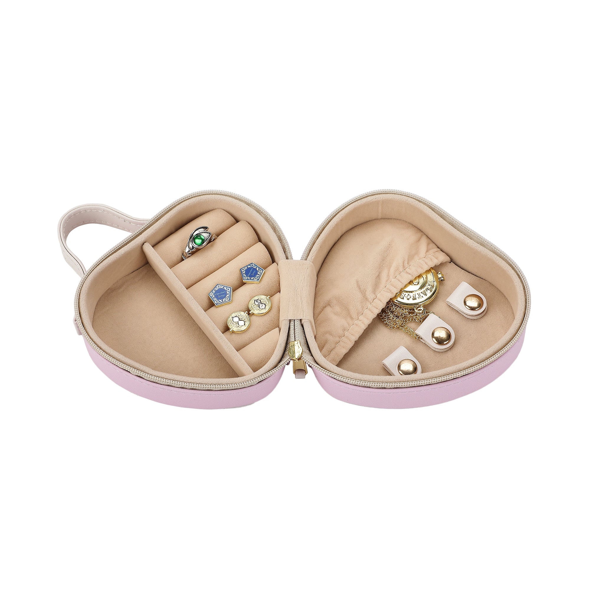 Heart-Shaped Disney Princesses Mini Travel Jewelry Case With Handle