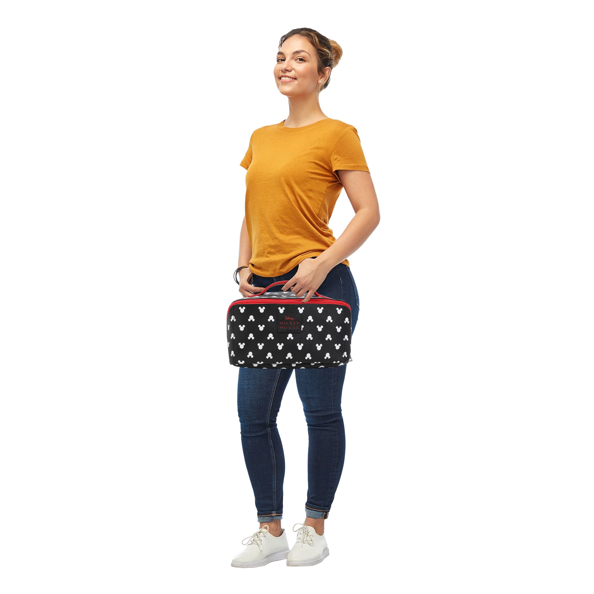 Disney Mickey Mouse Ears All-Over Print 23.5 CM Black Cosmetic Bag