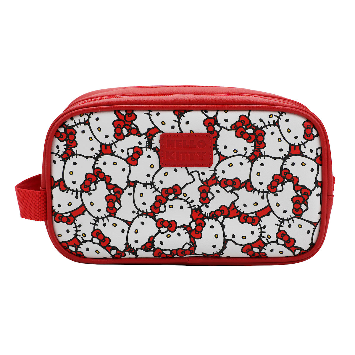 Hello Kitty Character Face All-Over Print 9" Dual Compartment Toiletry Kit
