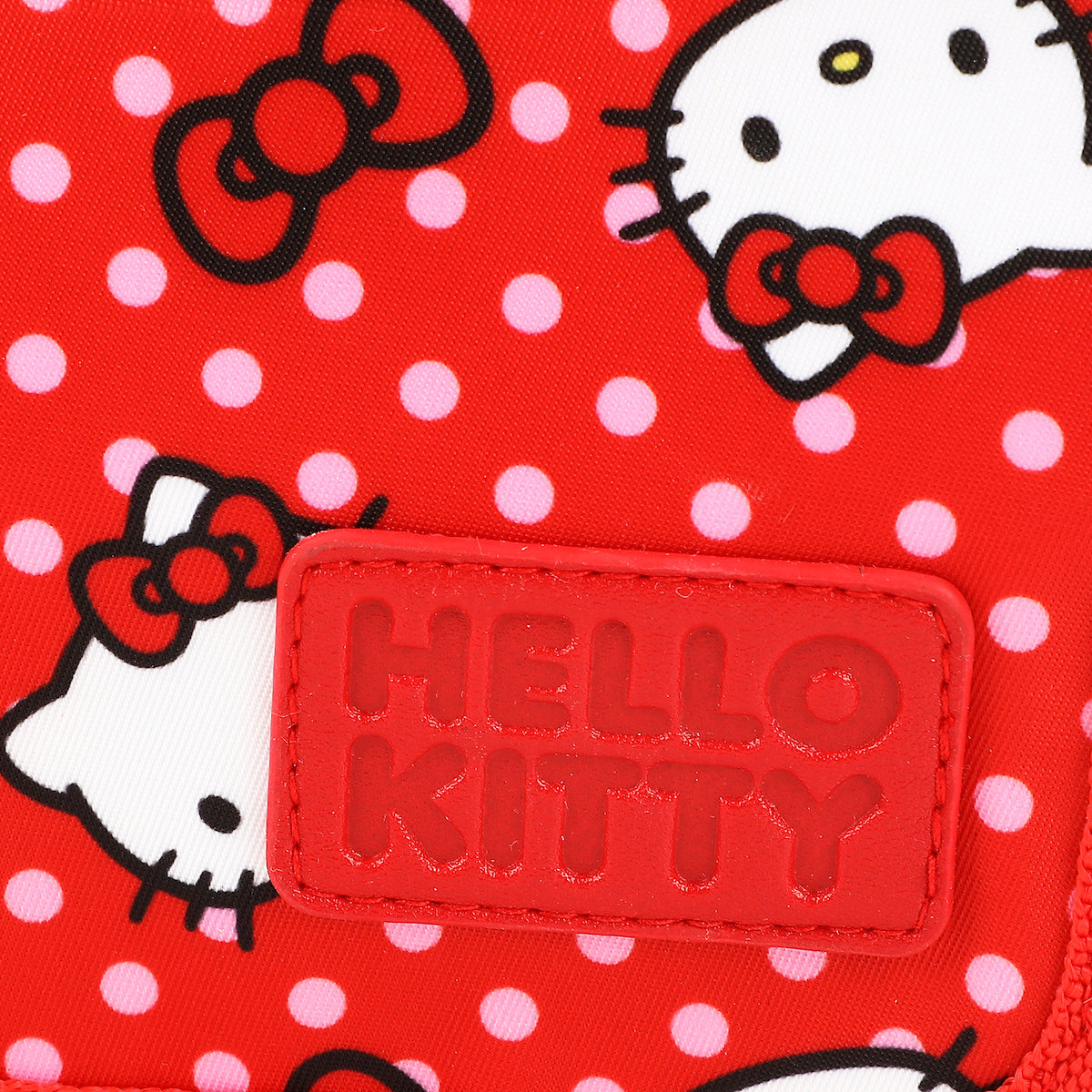 Hello Kitty Character Face & Bows Red 8.2" Folding Hanging Toiletry Kit
