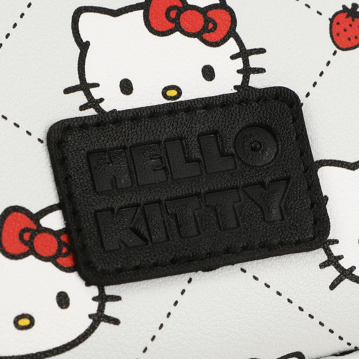 Hello Kitty Character Face Diamond Pattern Light Gray 9.8" Zip-Around Travel Organizer
