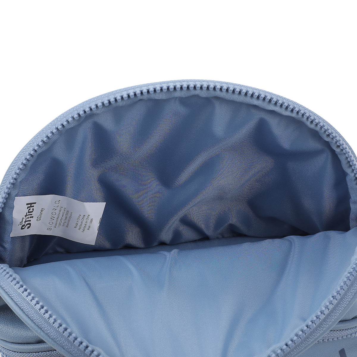 Disney Stitch Big Face Blue Zippered Dome Cosmetic Case