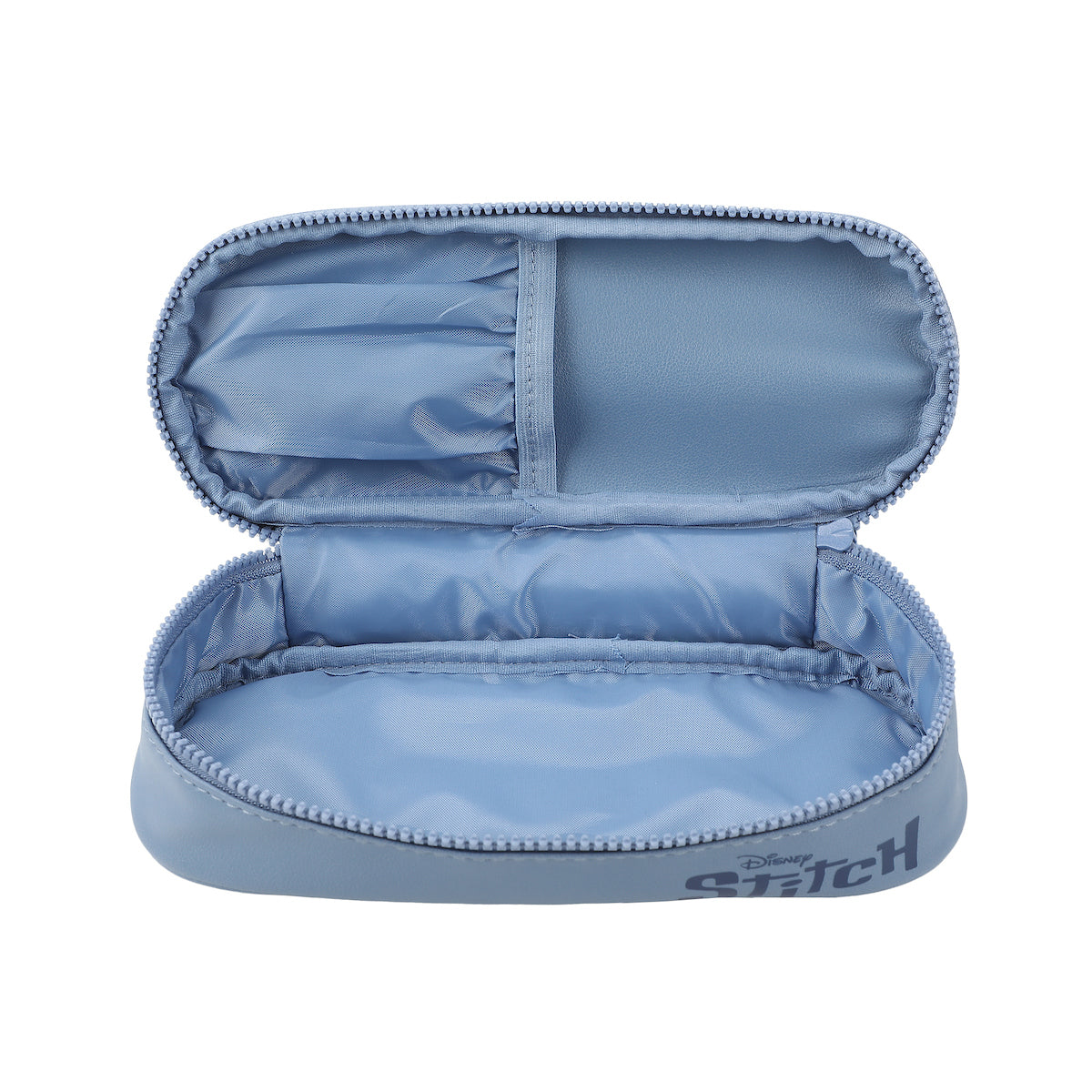 Disney Stitch Big Face Blue Zippered Dome Cosmetic Case