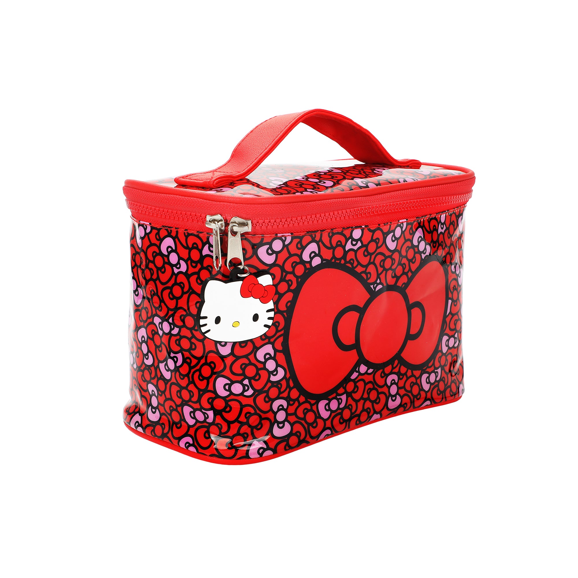 Hello Kitty Bows Clear Plastic Printed Cosmetic Case