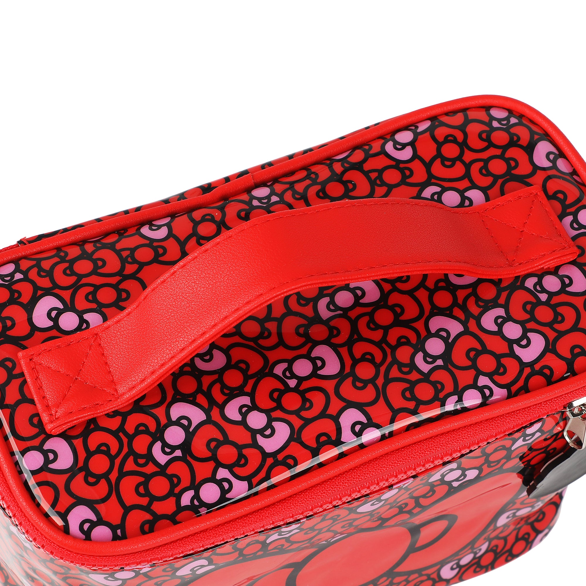 Hello Kitty Bows Clear Plastic Printed Cosmetic Case