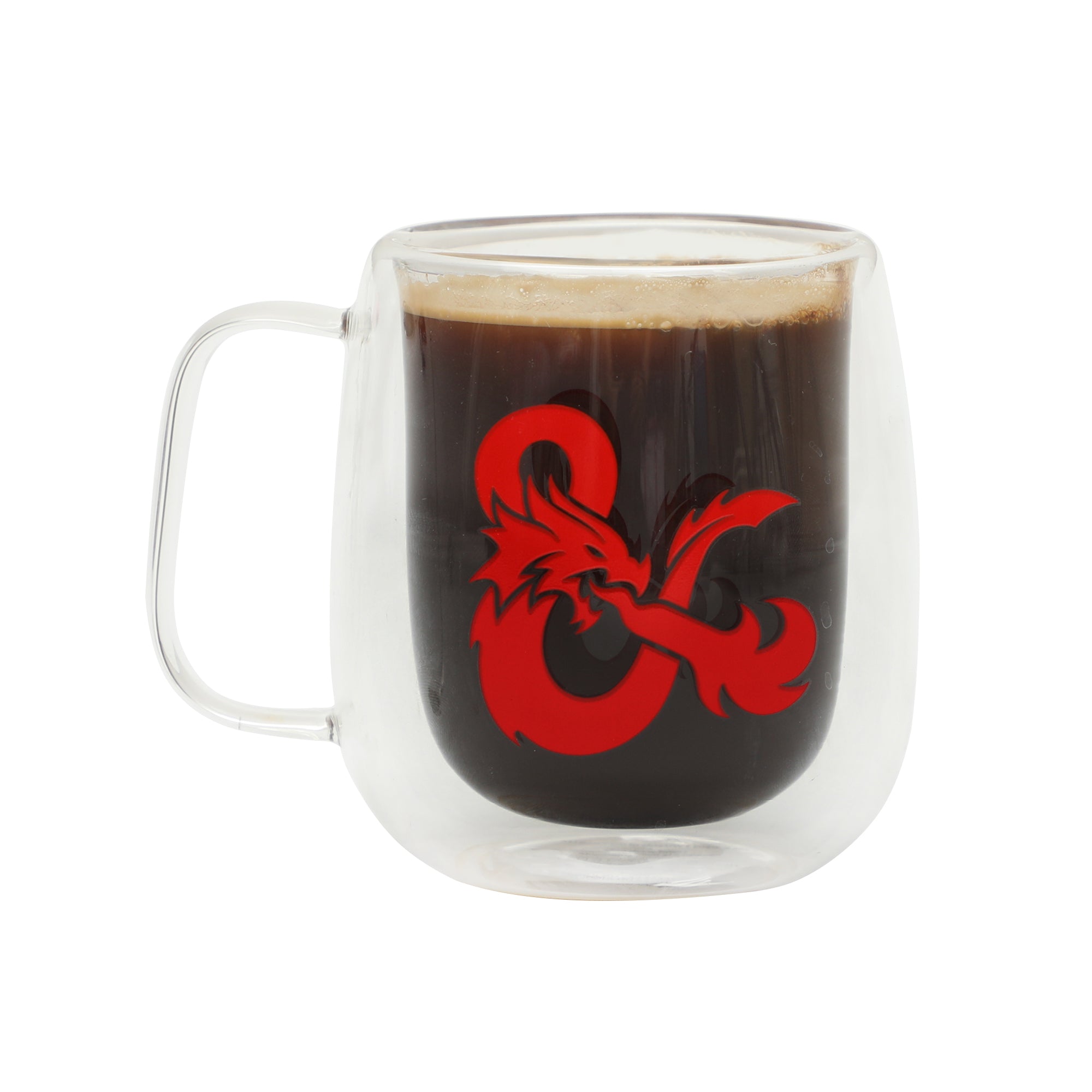 Dungeons & Dragons Ampersand & Red Dragon Double Wall Glass Mug - 11oz