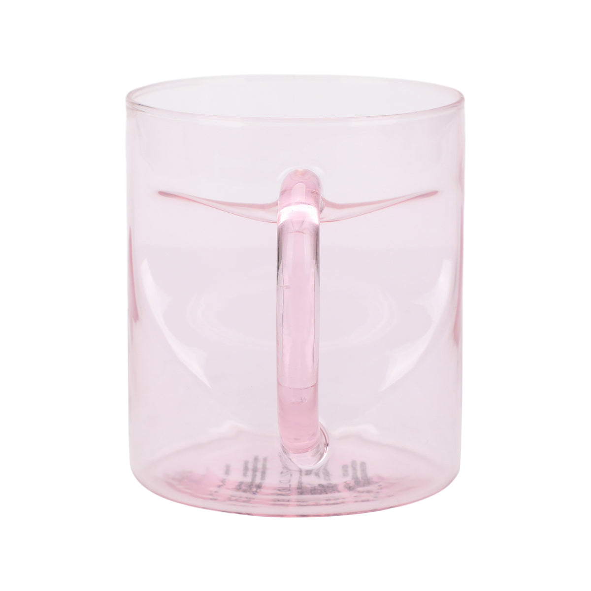 Heart Transparent Pink Glass Mug