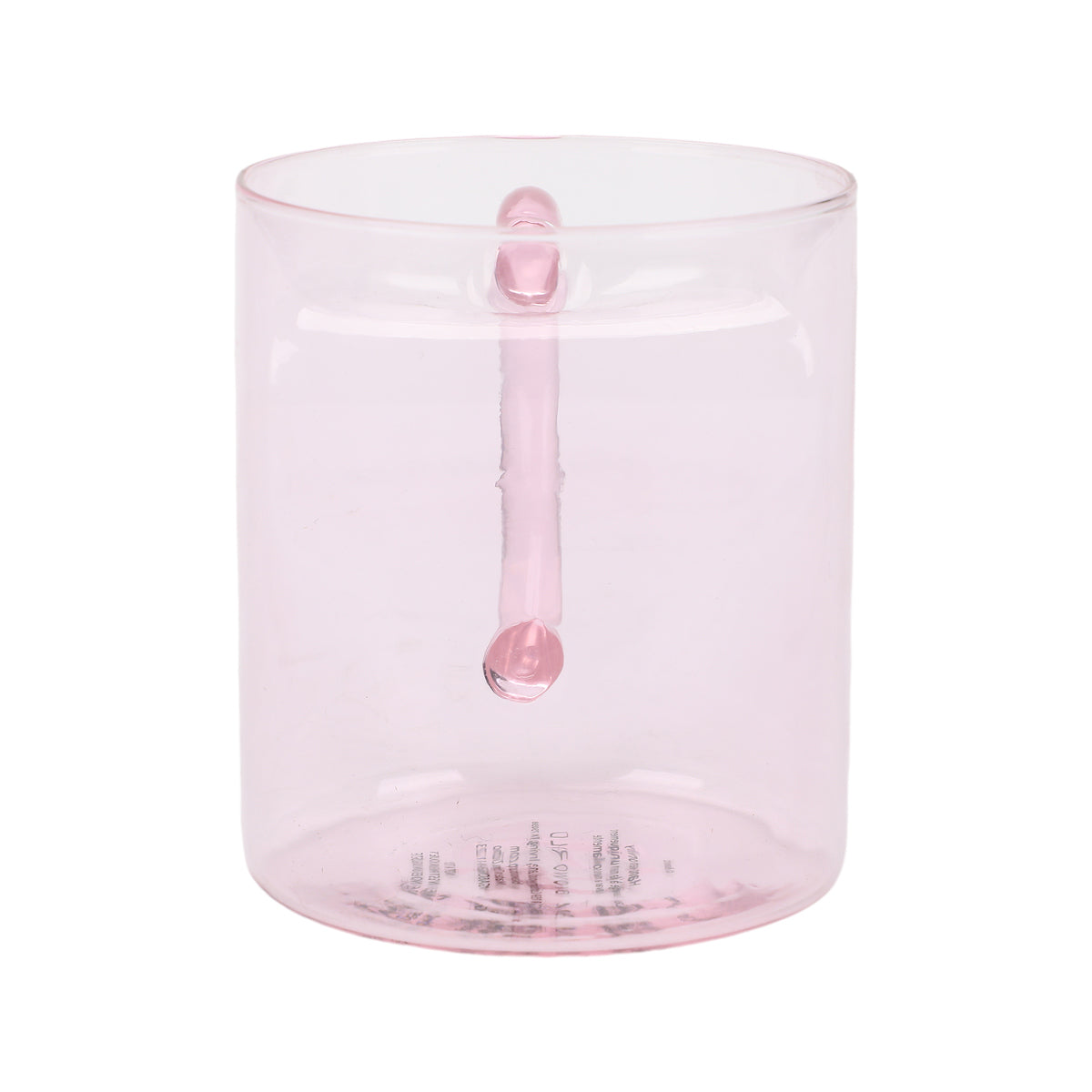 Heart Transparent Pink Glass Mug